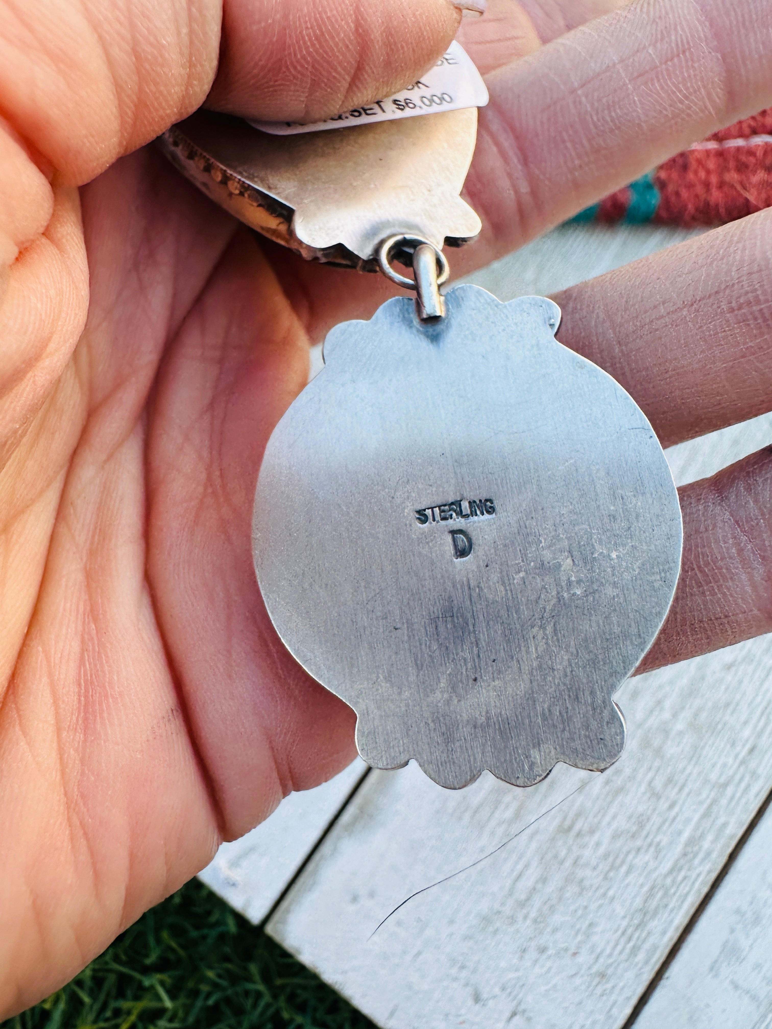 Handcrafted Blackjack Turquoise & Sterling Silver Necklace Set by Dave Skeets