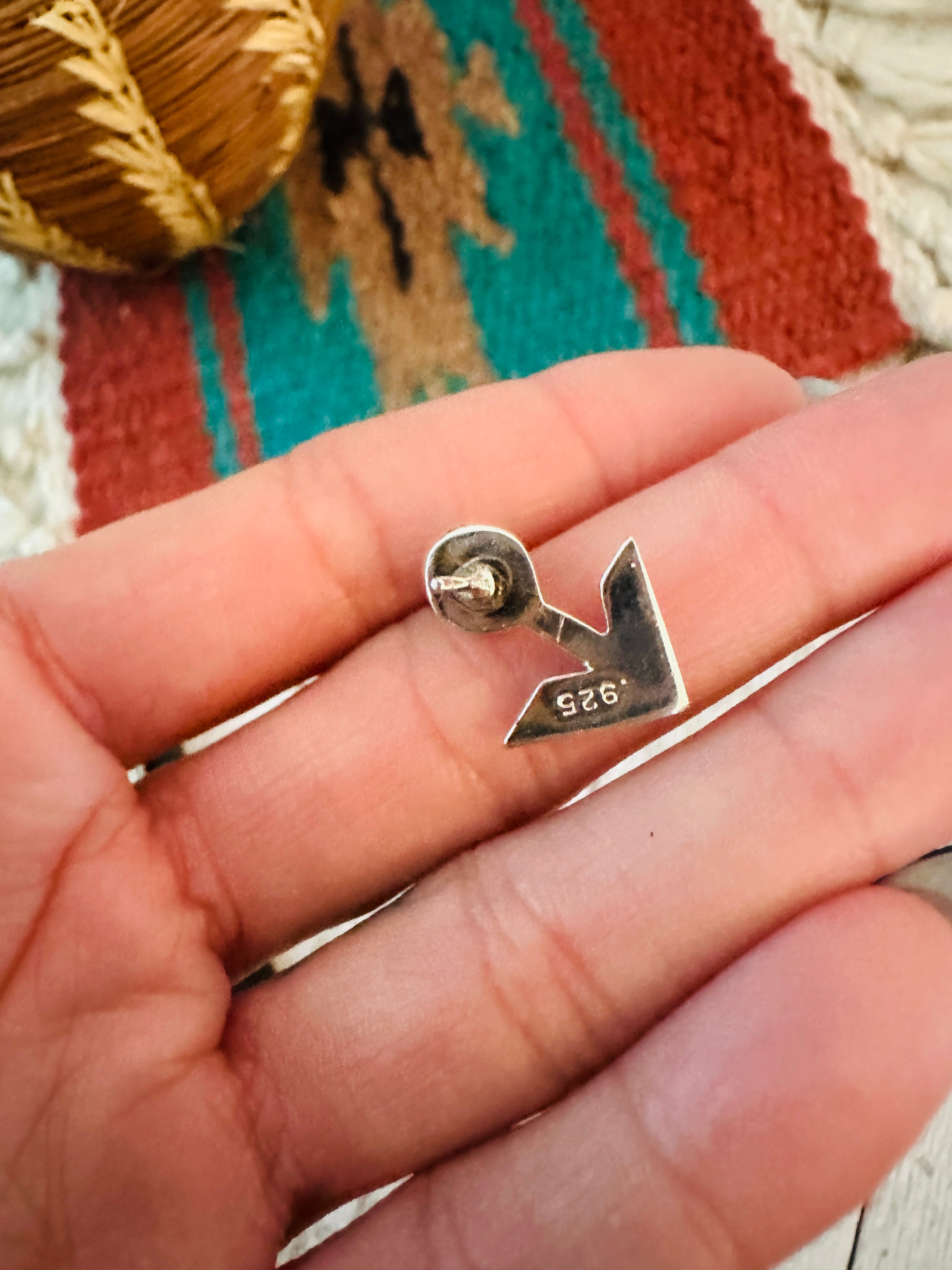 Handcrafted Sterling Silver & Turquoise Arrow Stud Earrings