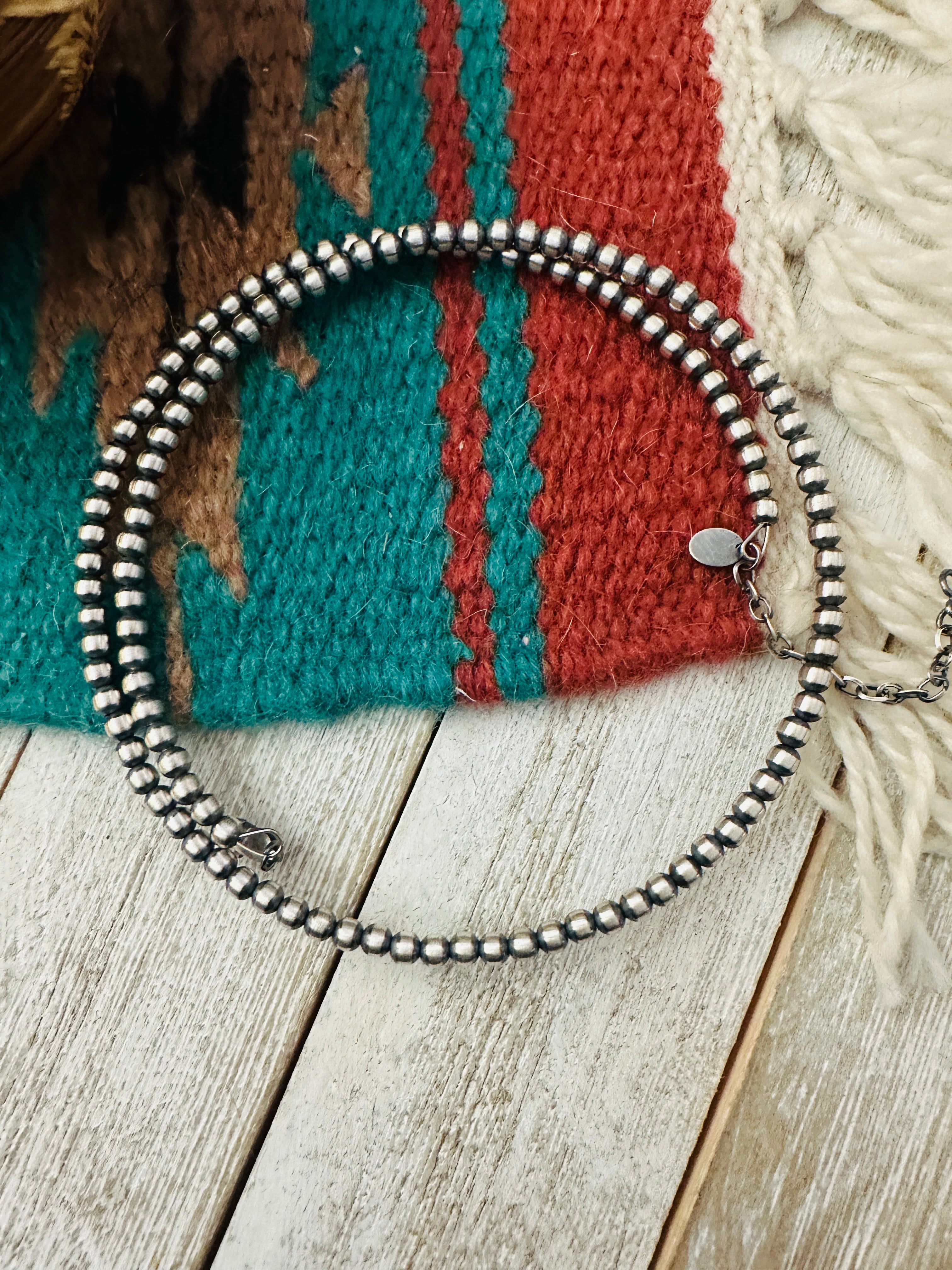 Handcrafted Sterling Silver Beaded Wrap Choker Necklace