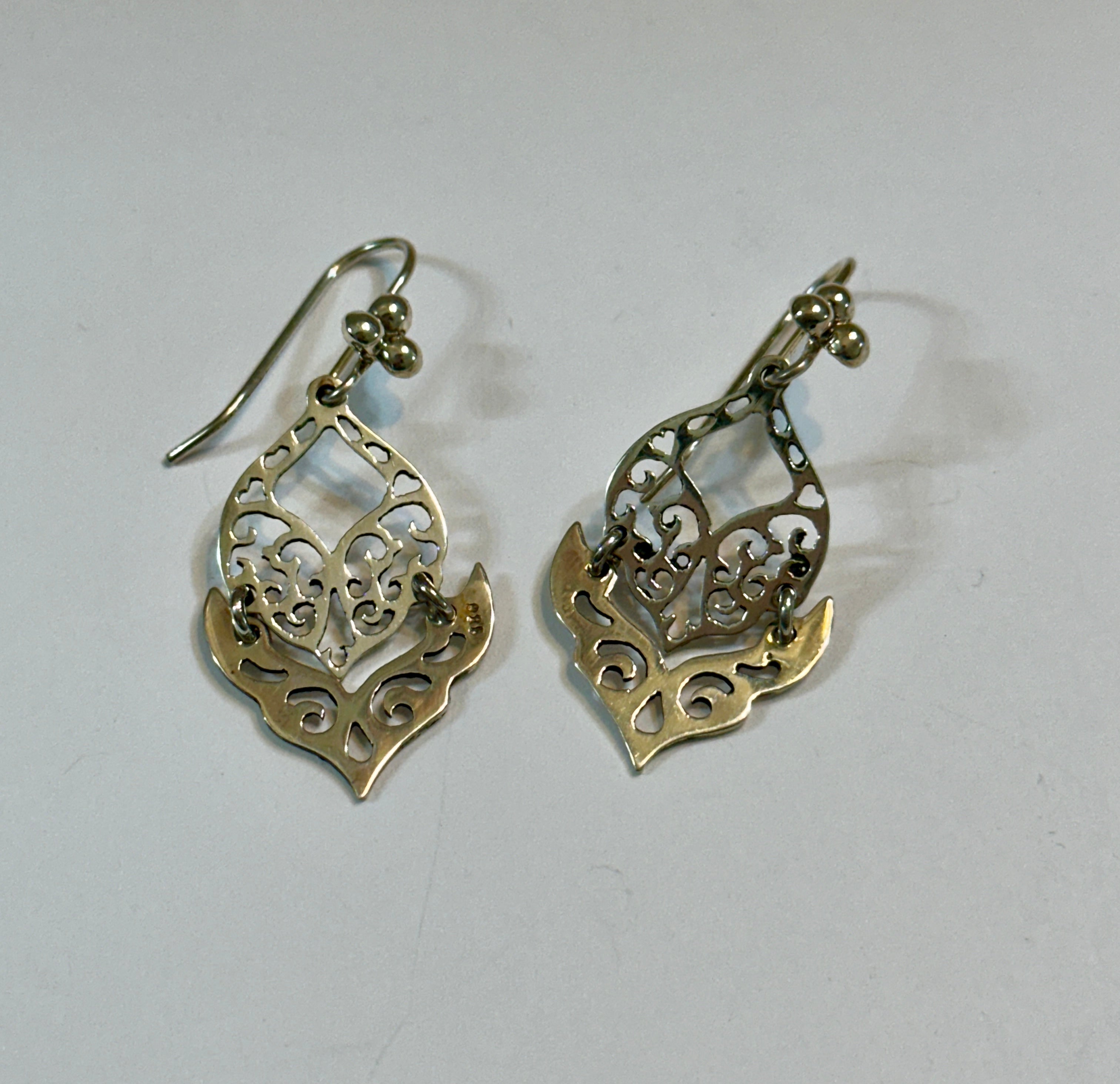 Hinged Filigree Earrings on Hook