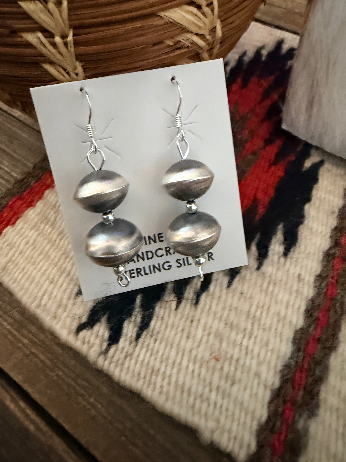 Handcrafted Sterling Silver Beaded Necklace and Earring Set