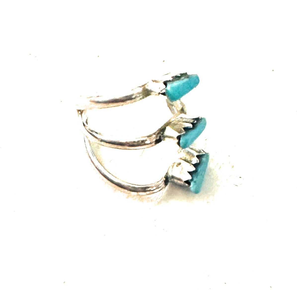 Handcrafted Sterling Silver & Turquoise Ear Cuff 3 ST