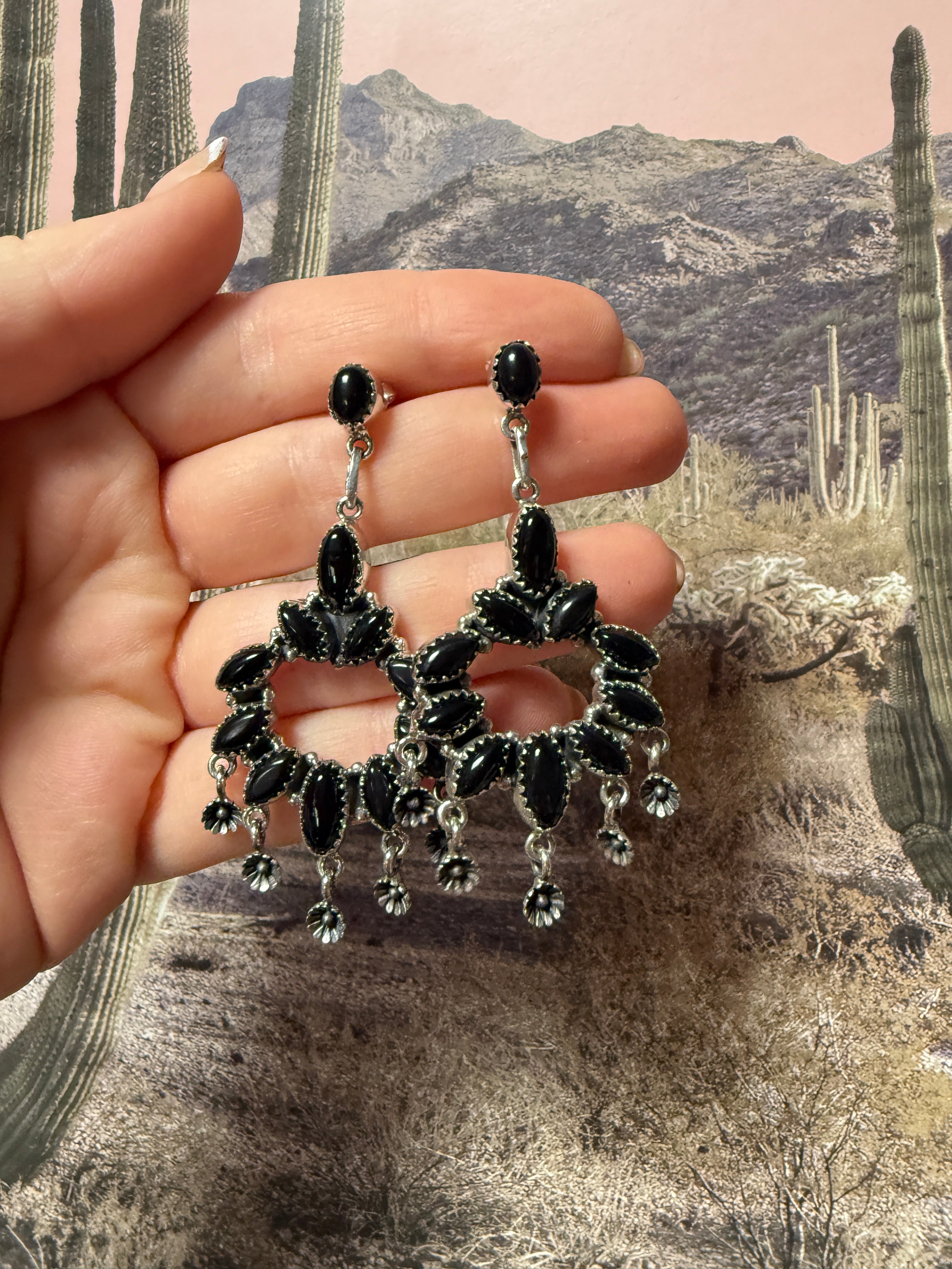 Handmade Sterling Silver Post Dangle Earring