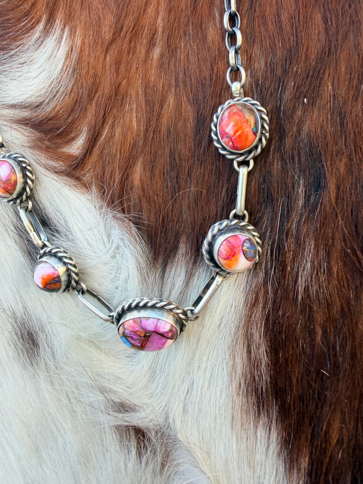 Handcrafted Sterling Silver & Pink Dream Mojave Necklace by Augustine Largo