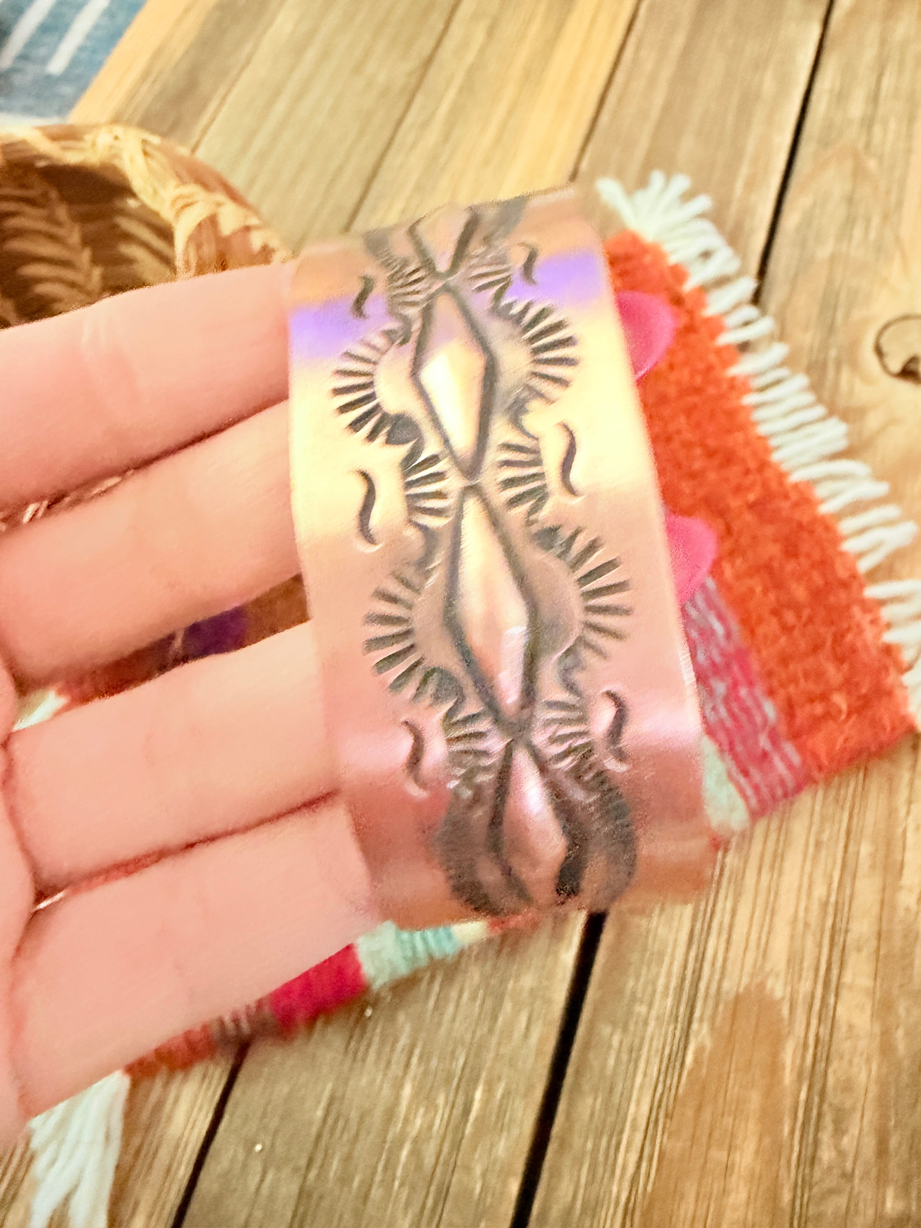 Handcrafted Copper Cuff Bracelet by Elvira Bill