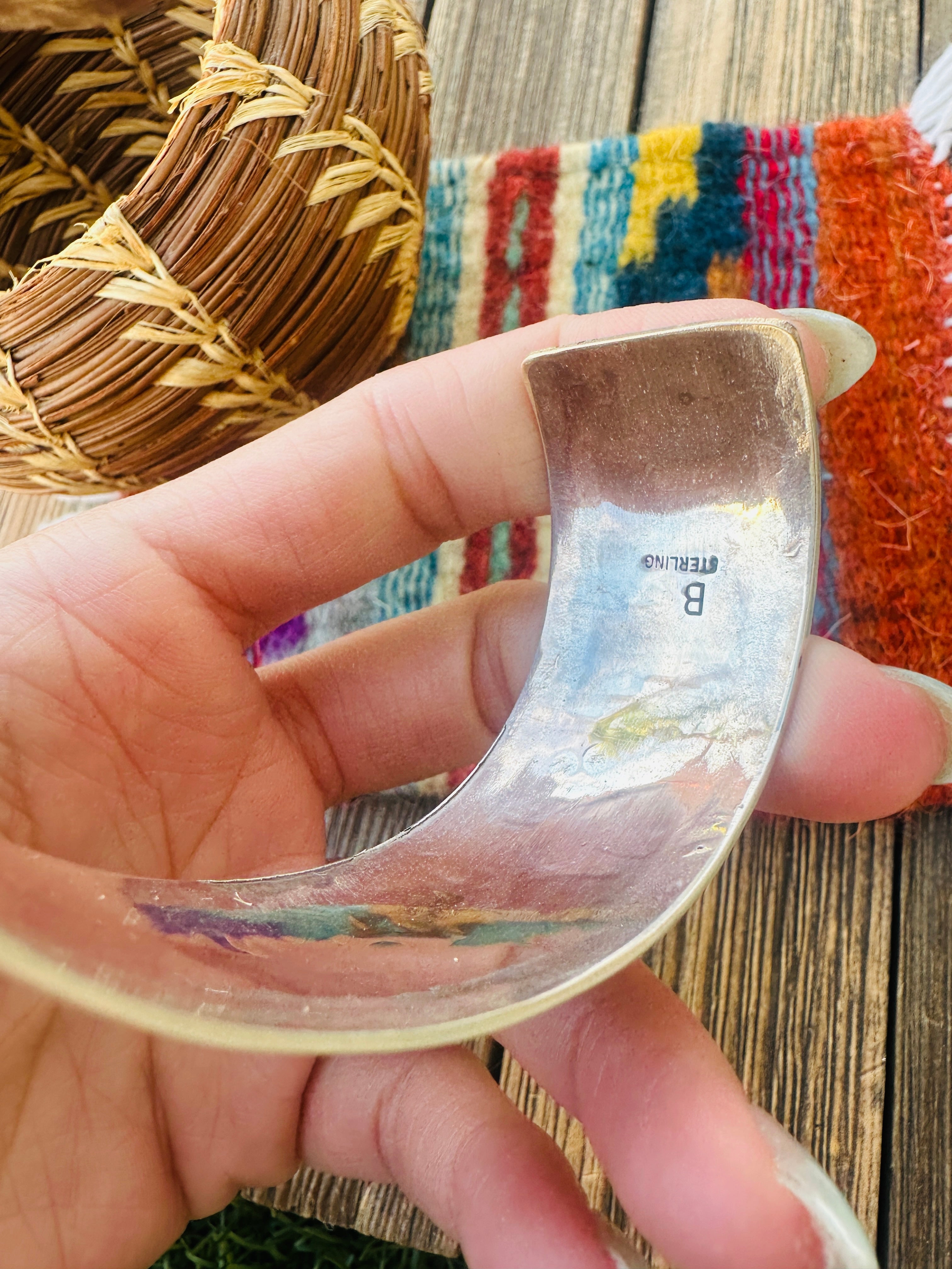 Hand Stamped Sterling Silver Cuff Bracelet