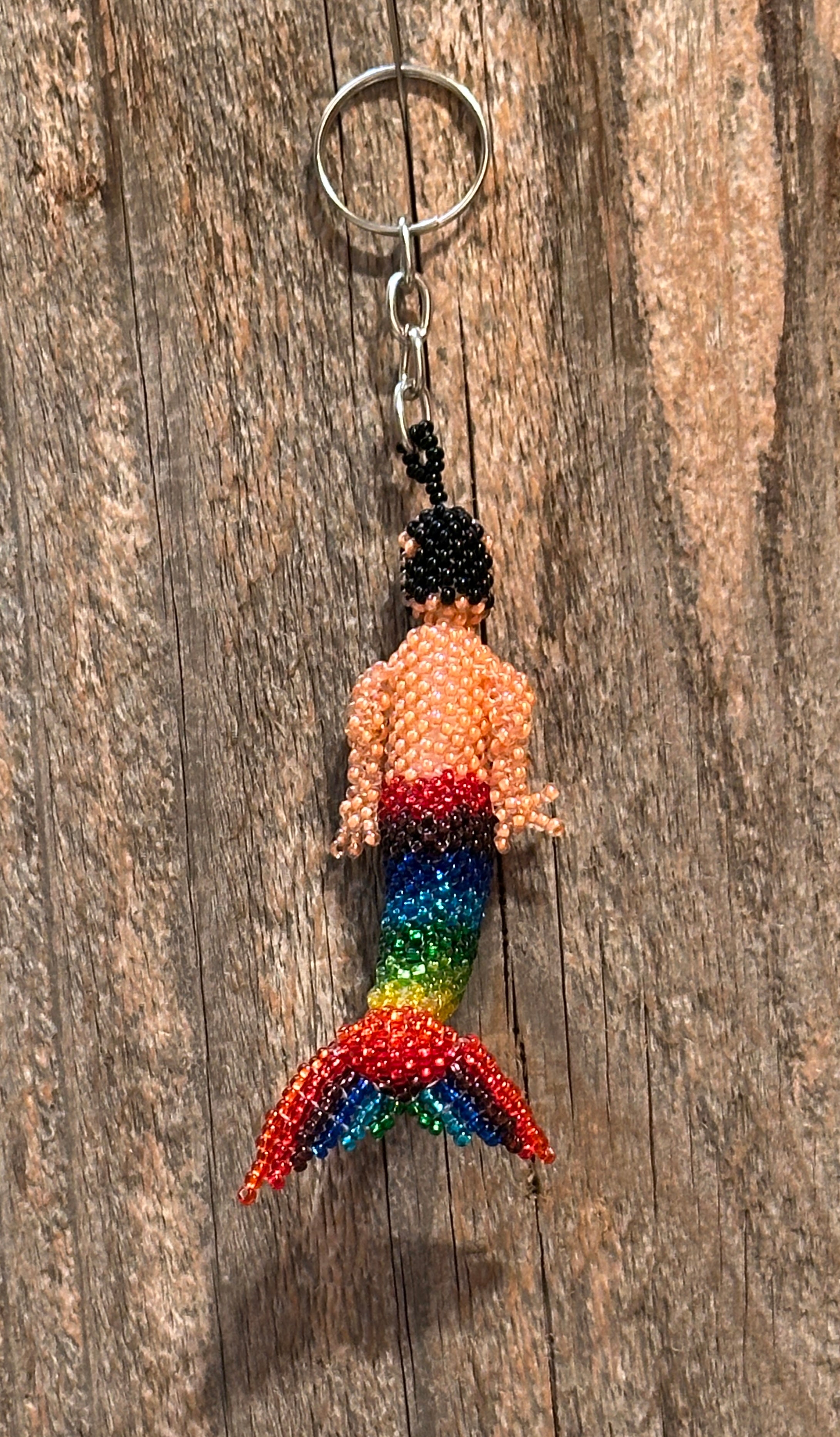 Handmade Beaded Merman Keychain