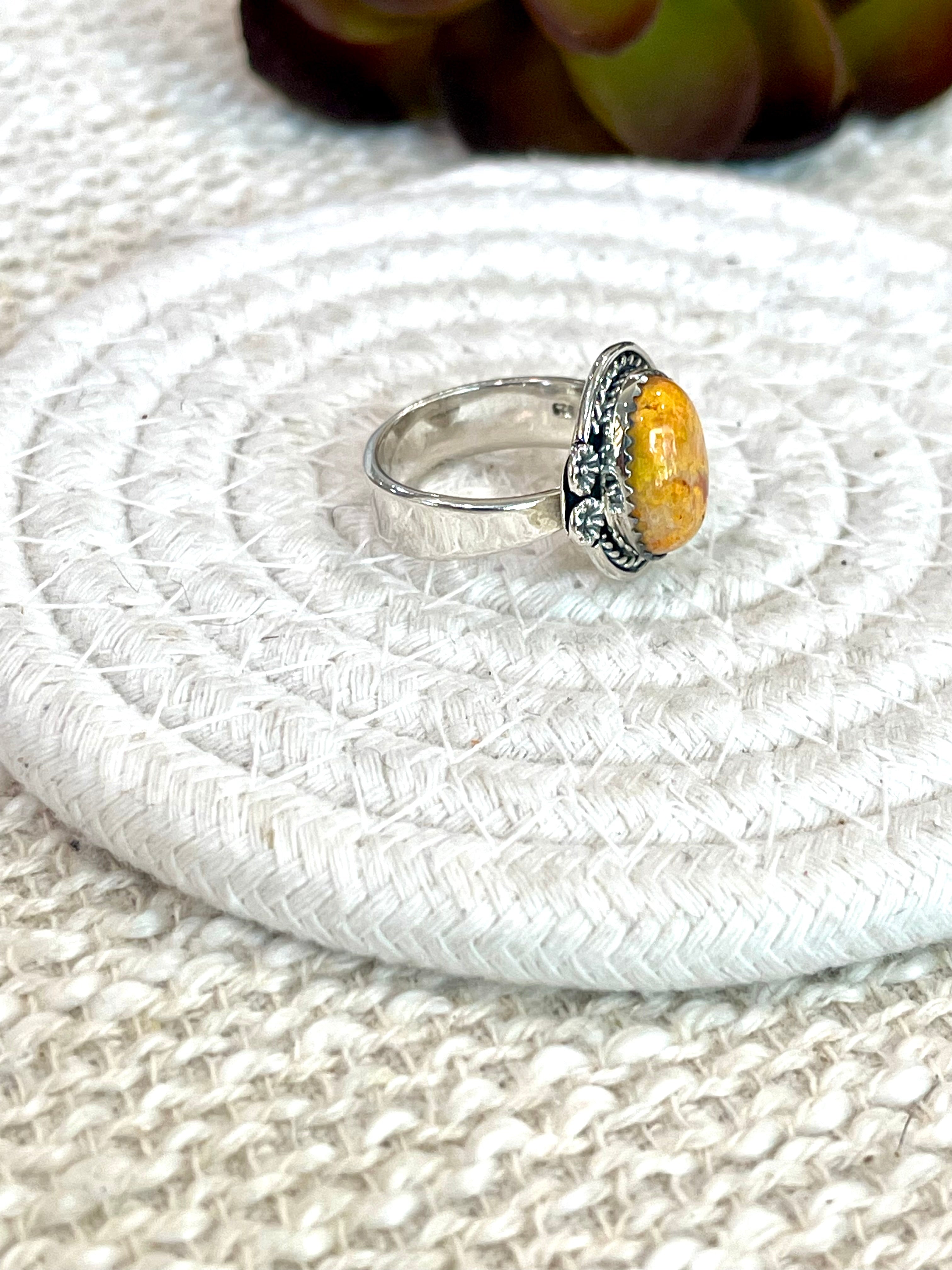 Handmade Sterling Silver & Bumble Bee Adjustable Ring