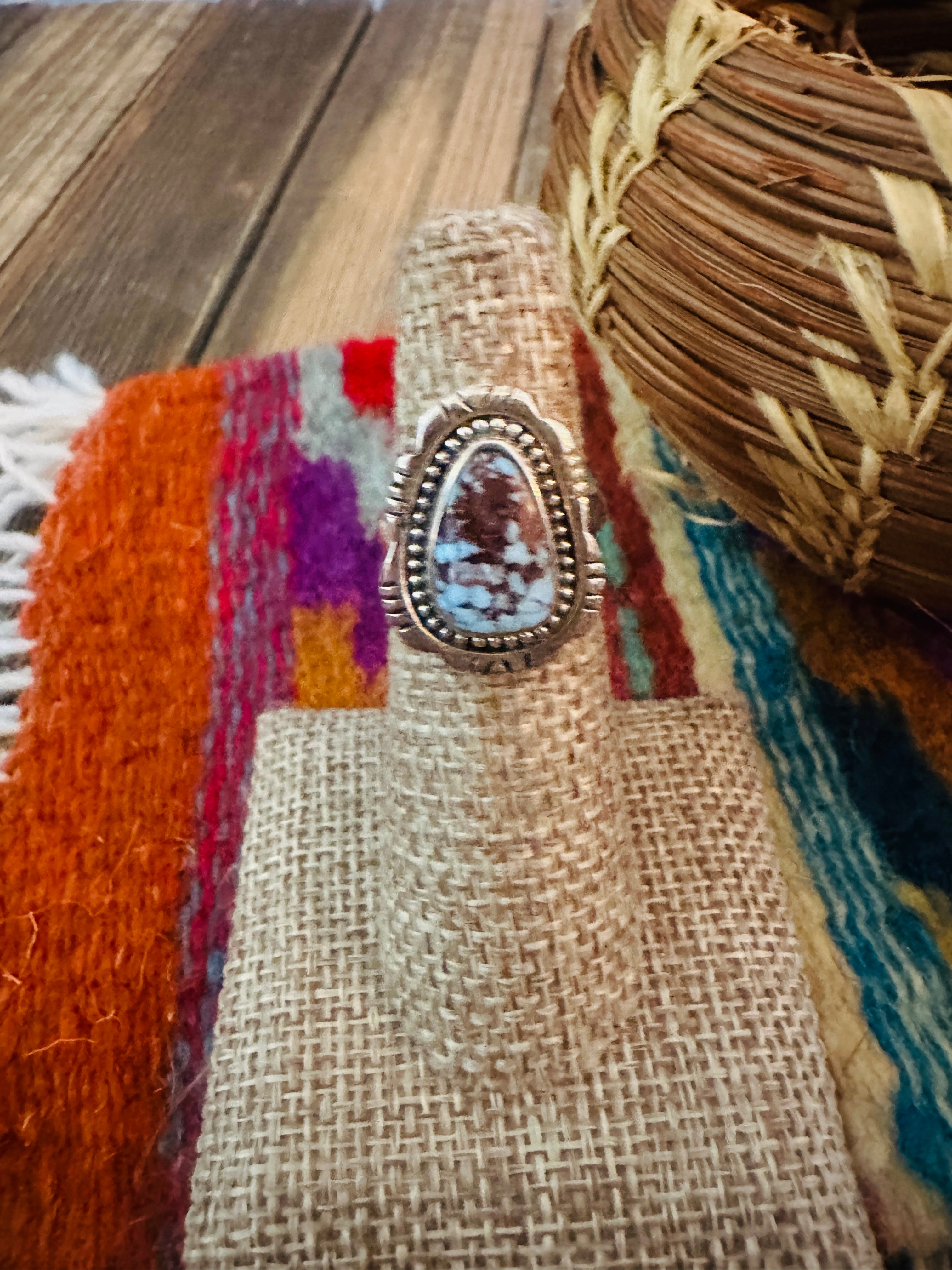 Handcrafted Golden Hills Turquoise & Sterling Silver Ring Size 5