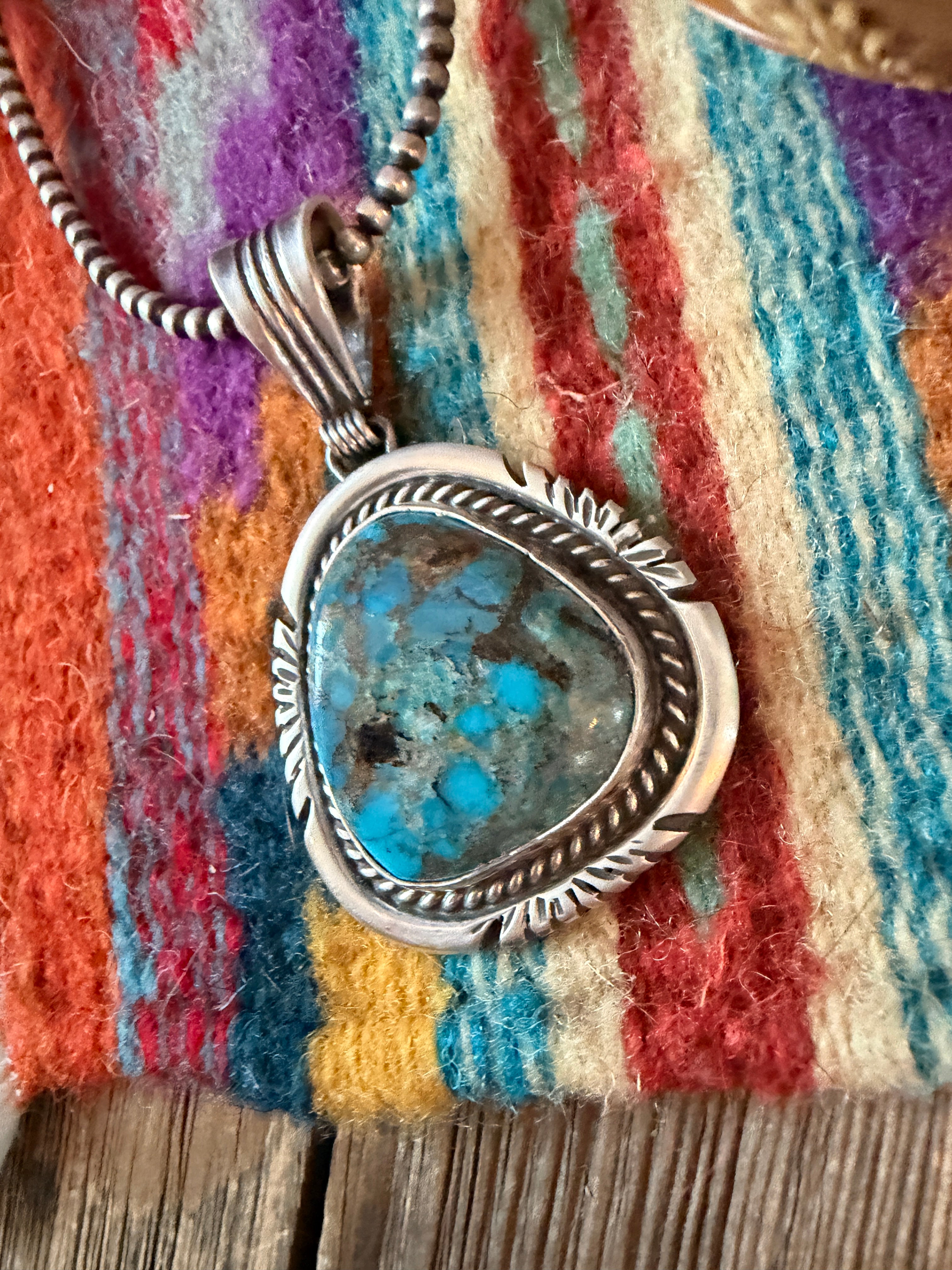Handcrafted Sterling Silver & Turquoise Pendant by Jon McCray