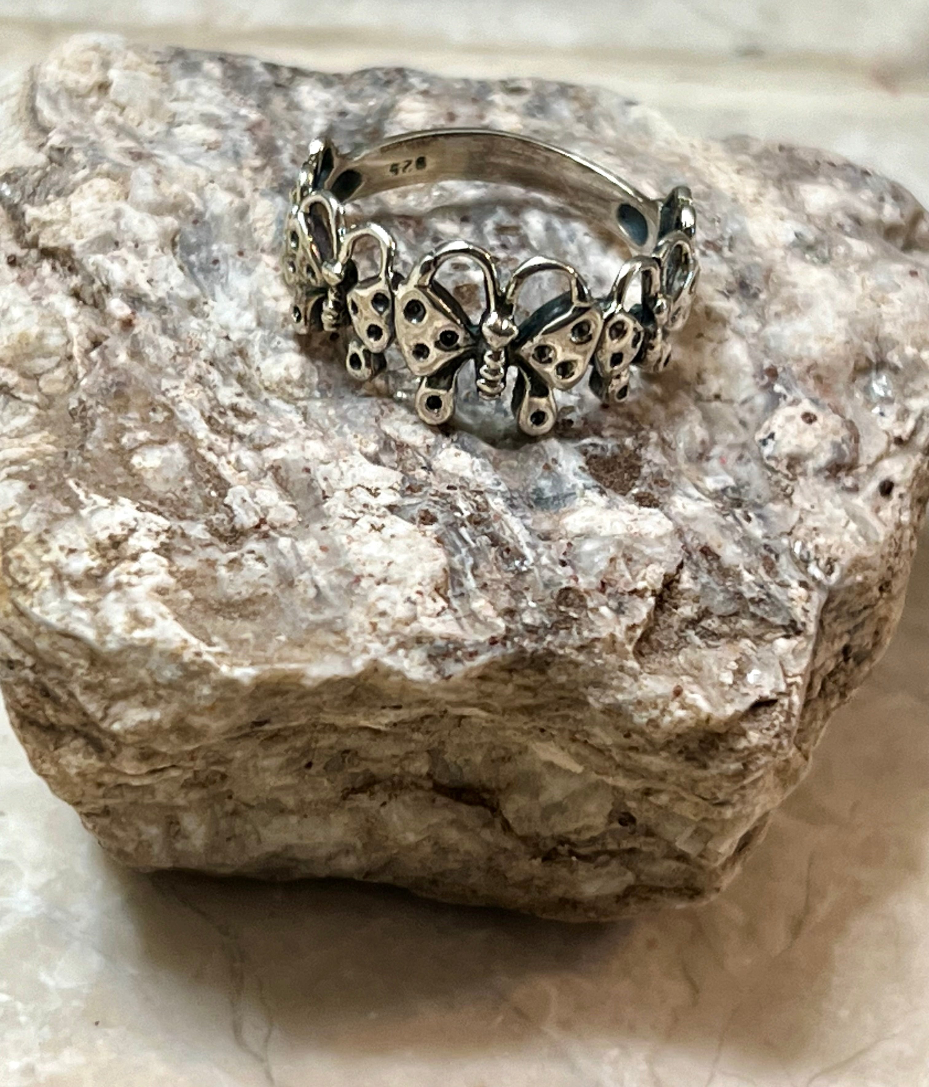 Five Butterflies Sterling Silver Ring