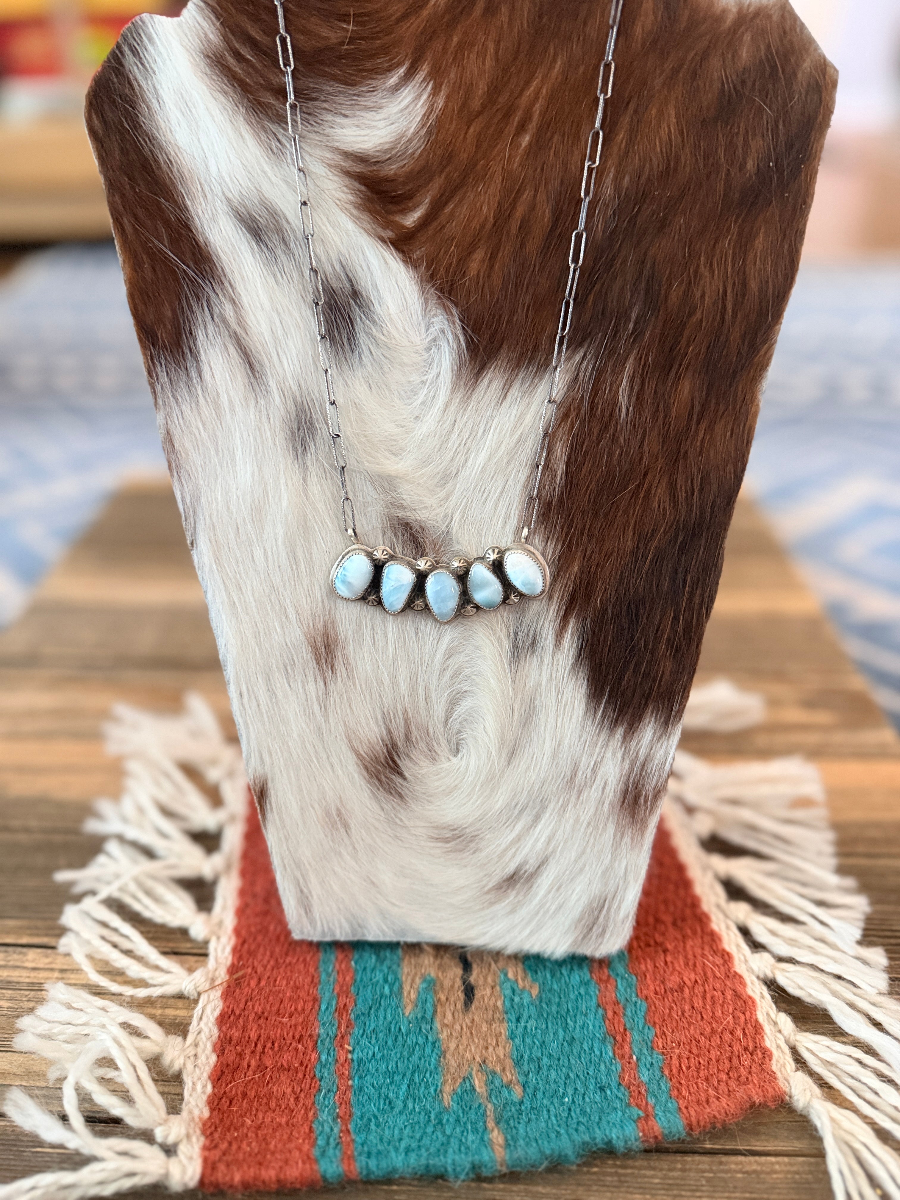 Handmade Sterling Silver and Larimar Necklace Necklace