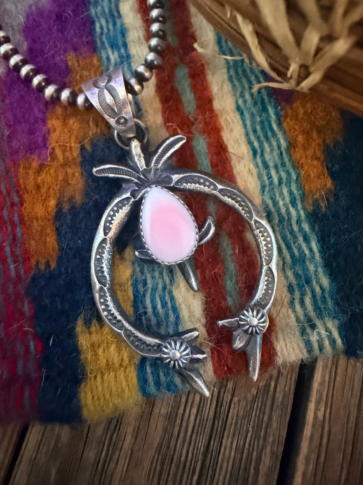 Handcrafted Sterling Silver & Queen Pink Conch Naja Pendant by Kevin Billah