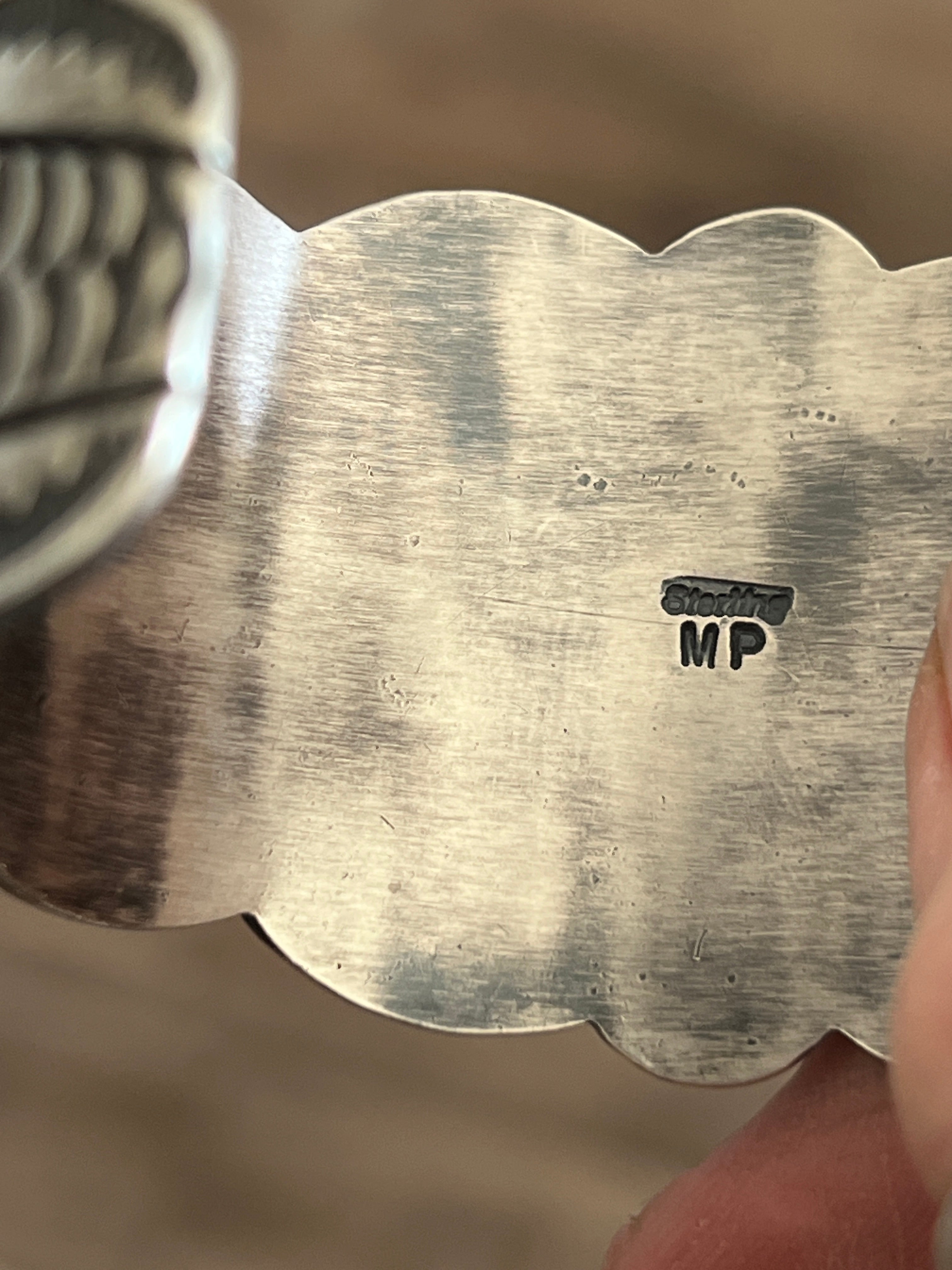 Handcrafted Sterling Silver, Kingman Turquoise and Spiny Oyster Santa Fe Cross Cuff Bracelet by Murphy Platero