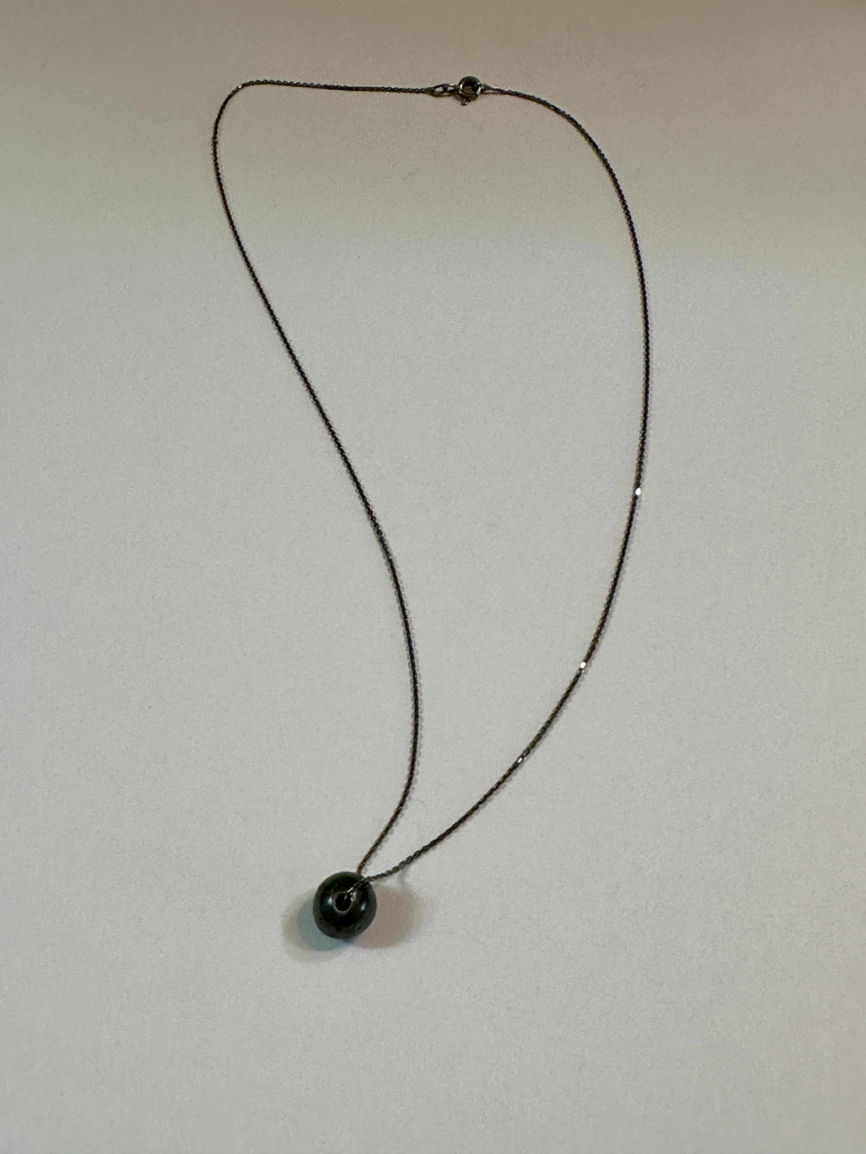 Black Pearl On Oxidized Chain