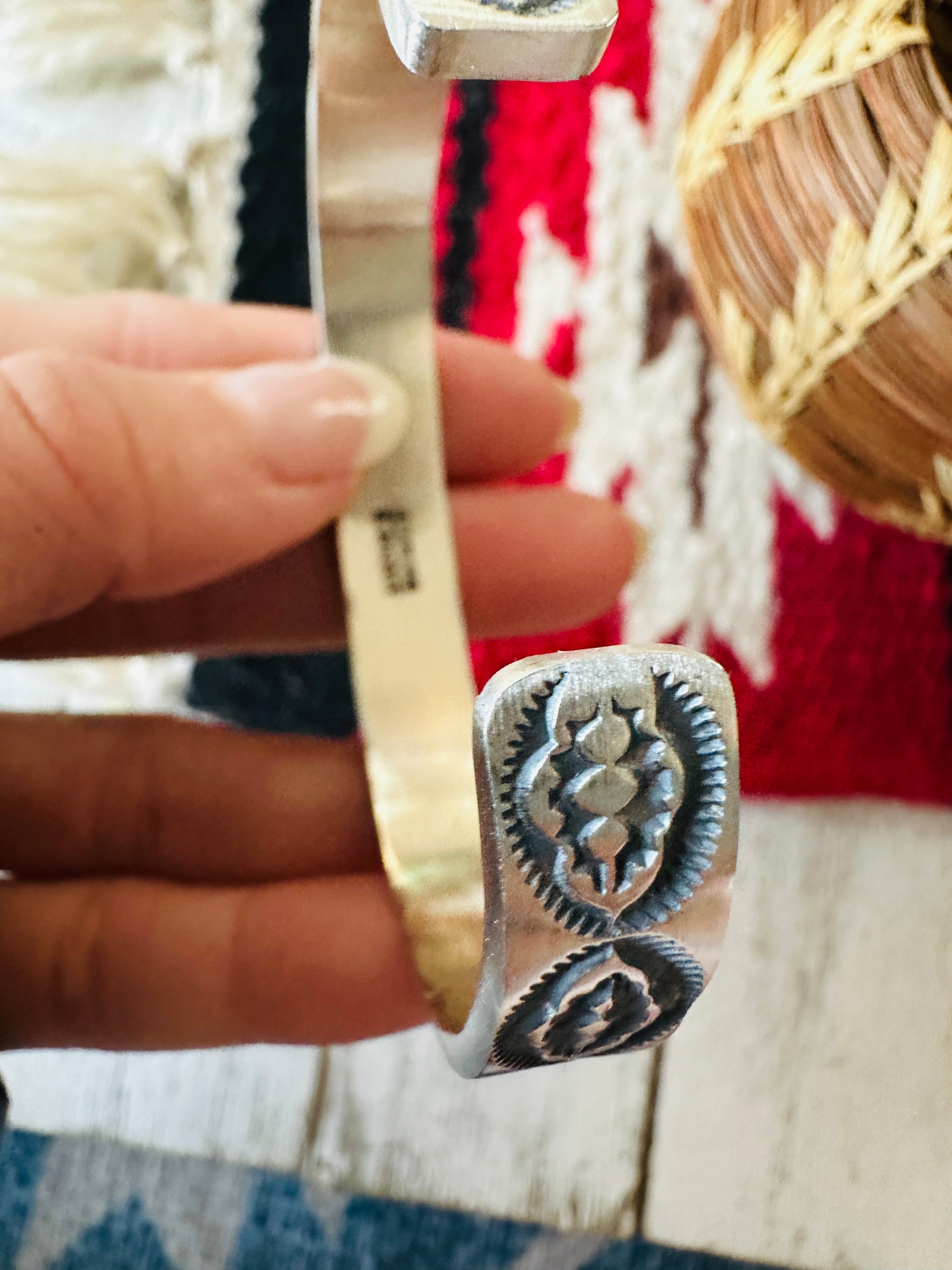 Handcrafted & Hand Stamped Sterling Silver Cuff Bracelet