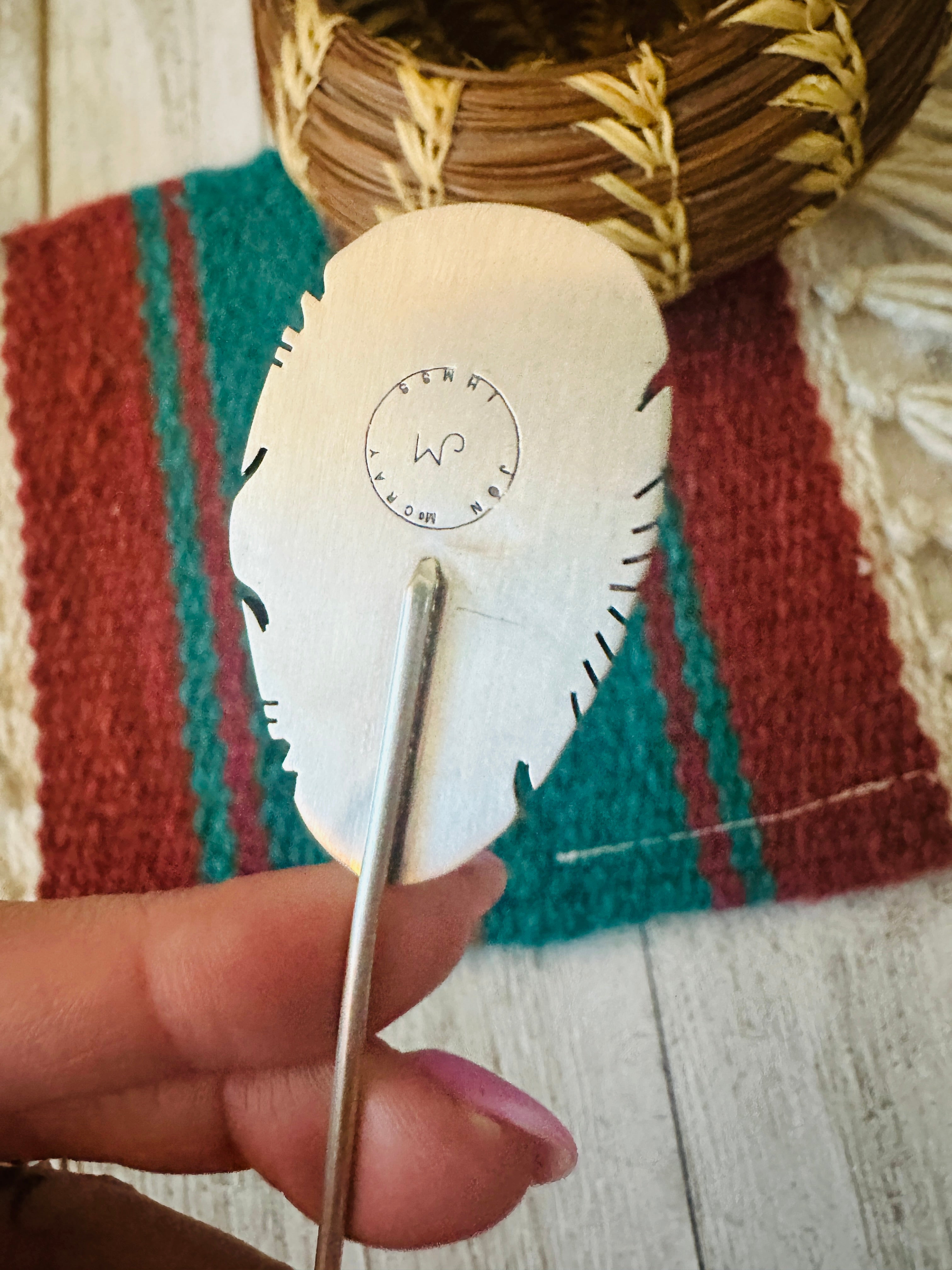 Handcrafted Turquoise & Sterling Silver Hair Pin