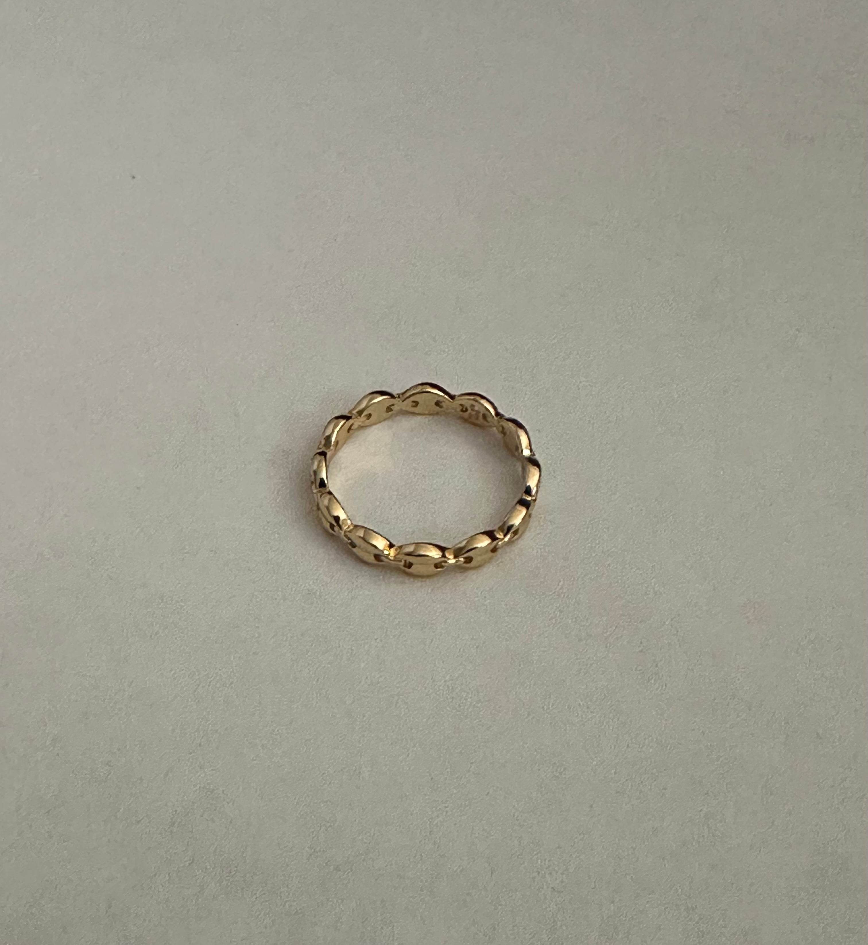 Gold Plated Sterling Silver Janie Anchor Chain Ring