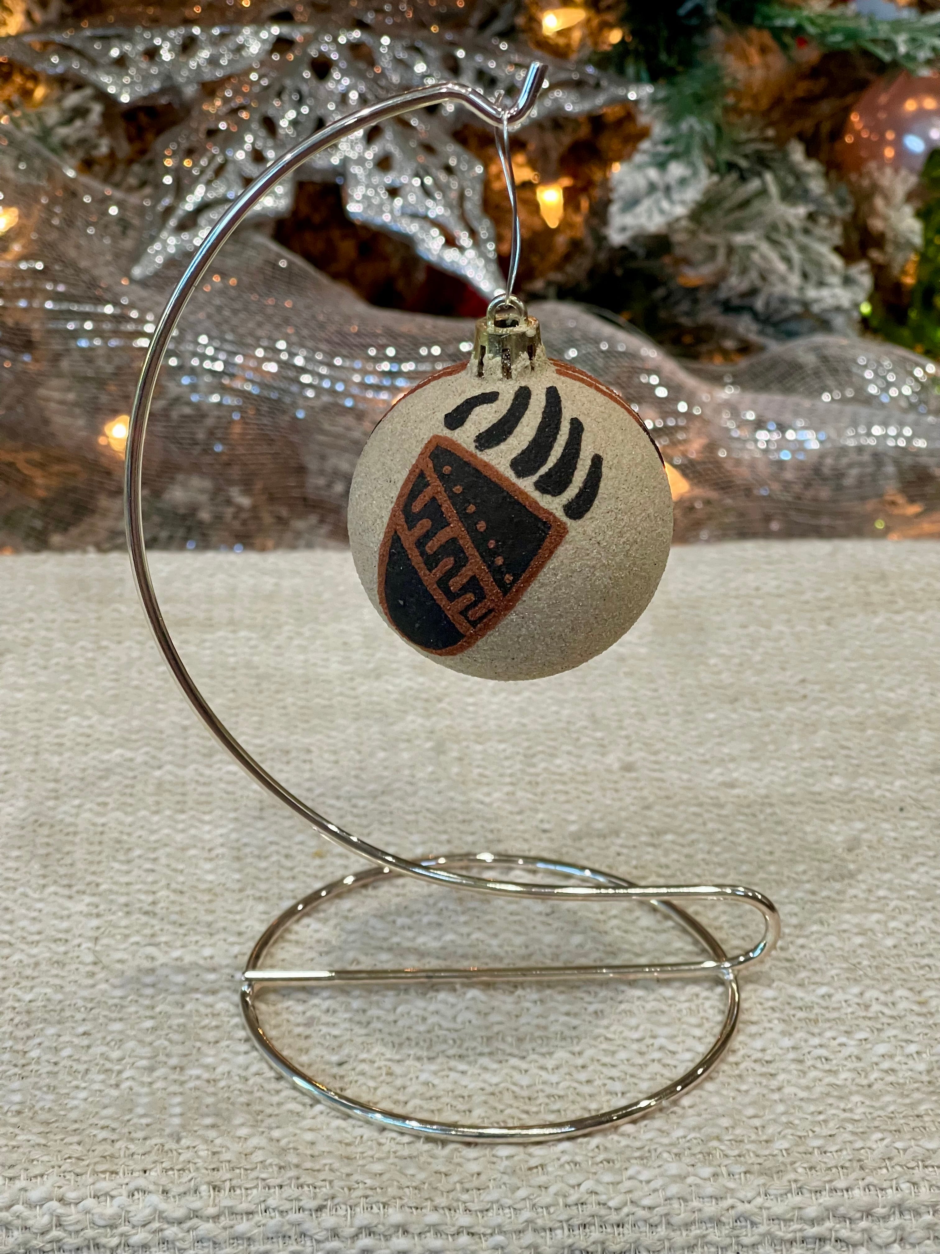Handcrafted Ceramic Sand Painted Ornament