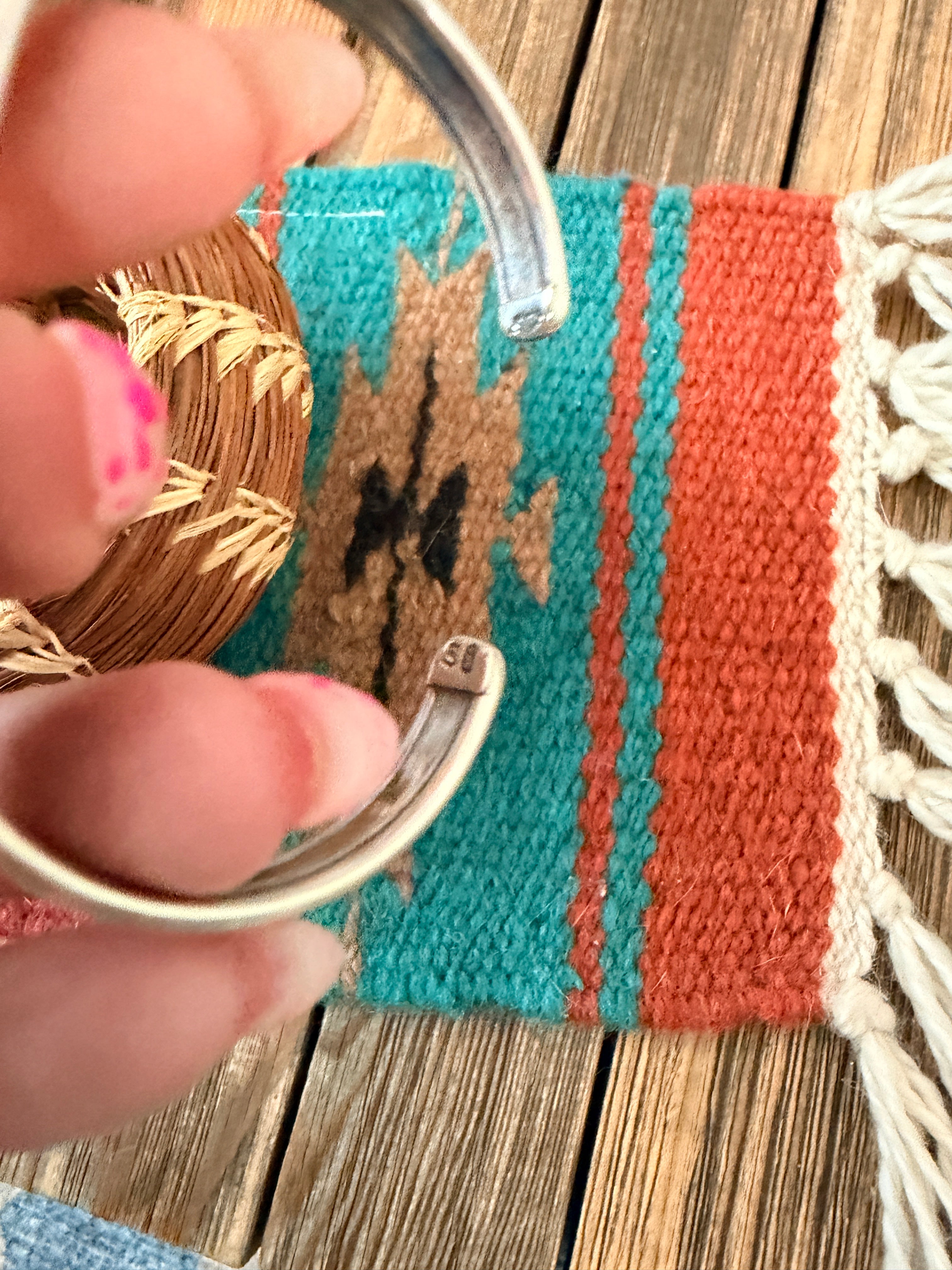 Handcrafted White Buffalo & Sterling Silver Cuff Bracelet
