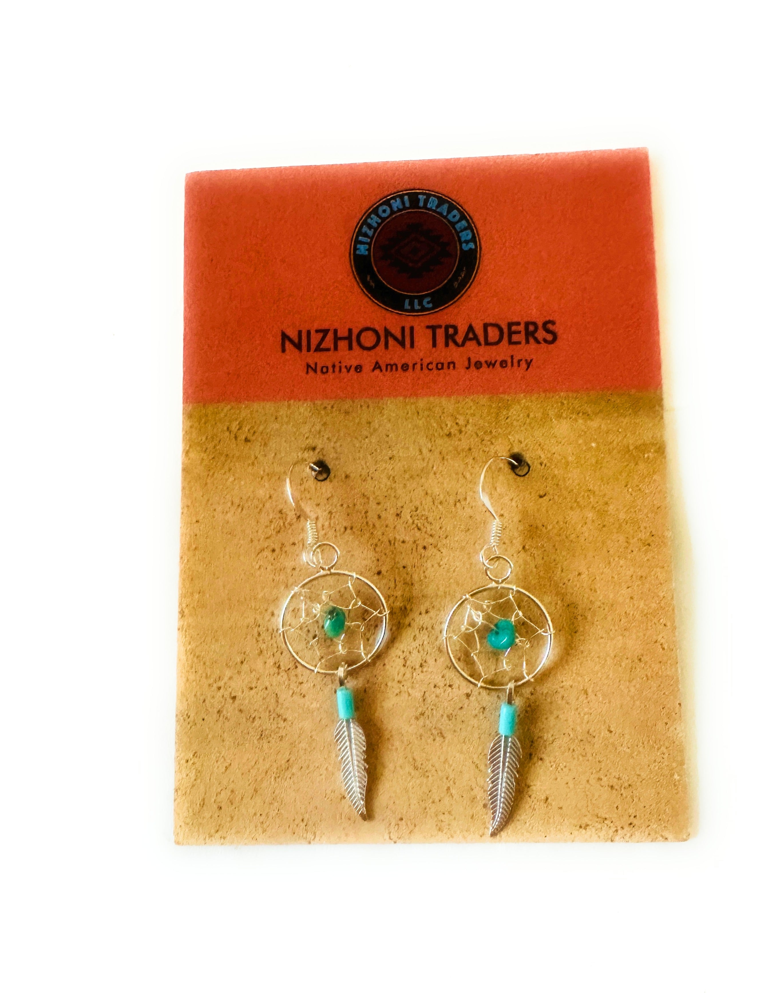 Handcrafted Turquoise & Sterling Silver Dreamcatcher Earrings