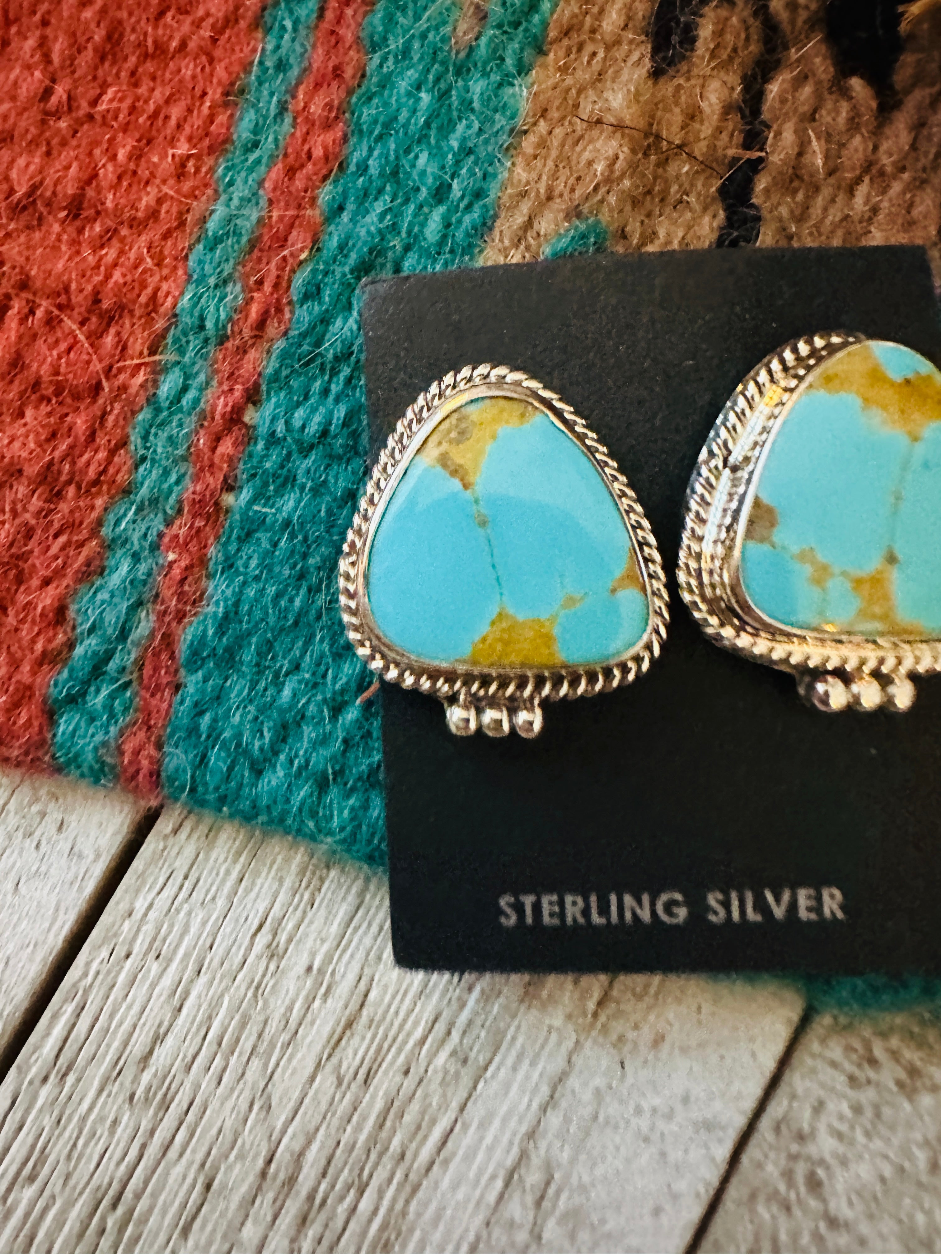 Navajo Turquoise & Sterling Silver Post Earrings