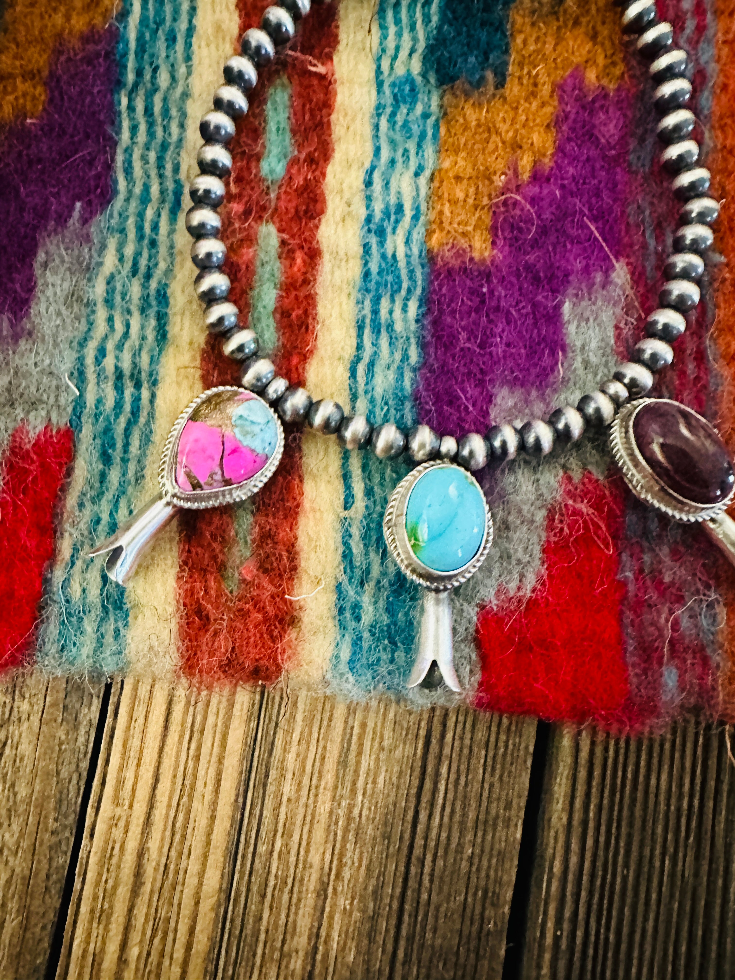 Handcrafted 3mm Sterling Silver Pearl & Multi Stone Blossom Stretch Bracelet