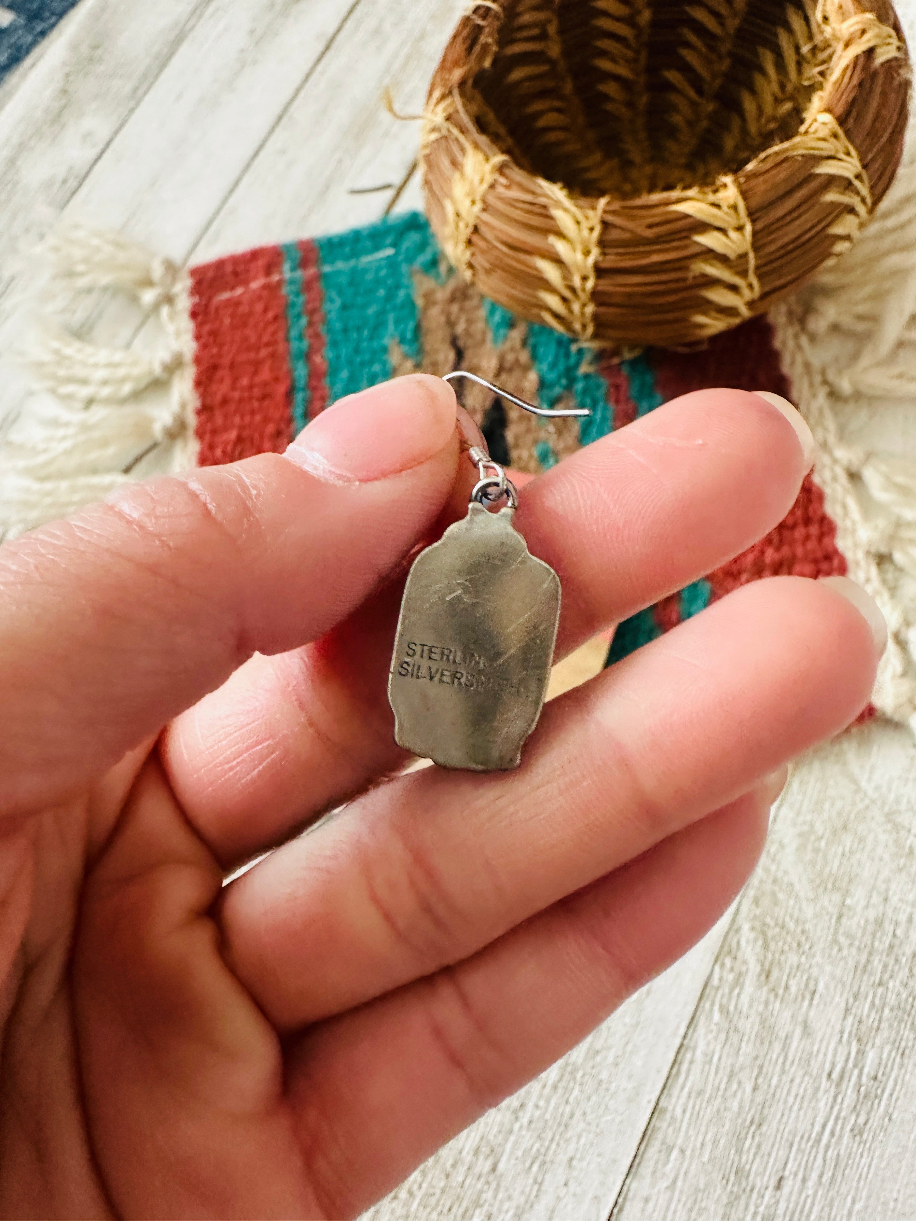 Handcrafted Sterling Silver & Pink Dream Mojave Dangle Earrings