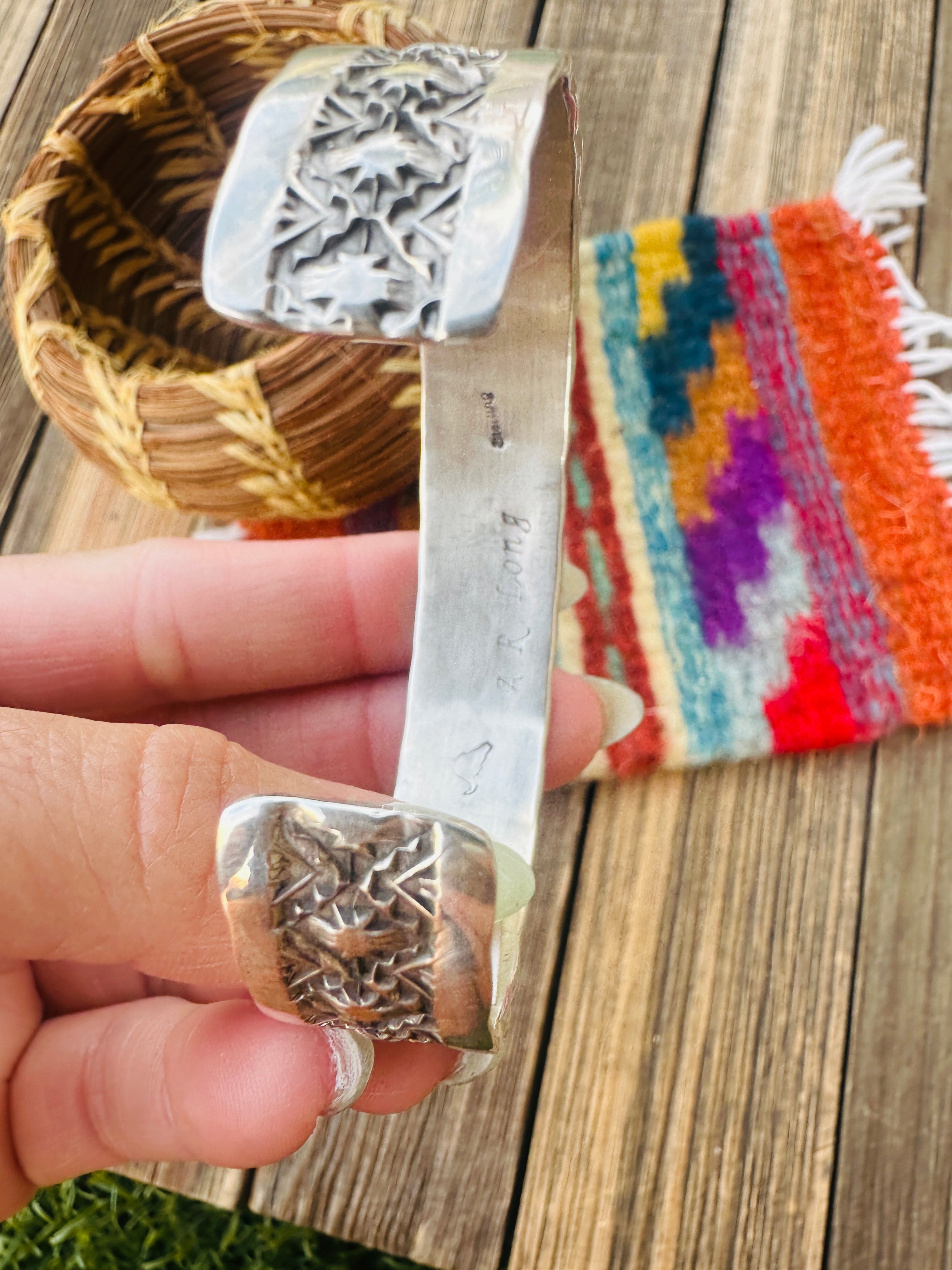 Handcrafted Sterling Silver Cuff Bracelet By Adrian Reeves Long