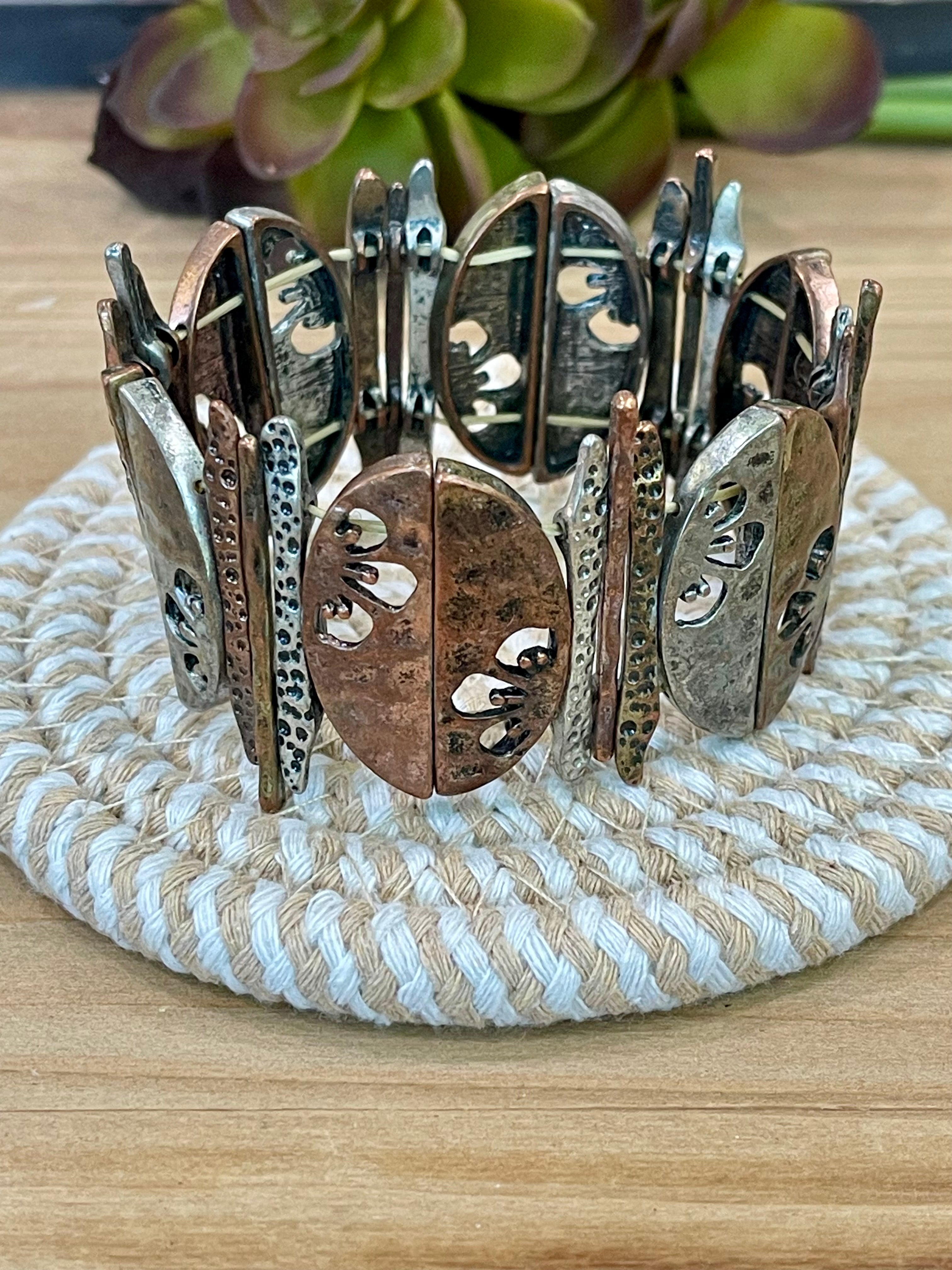 Vintage Handmade Copper Stretch Bracelet