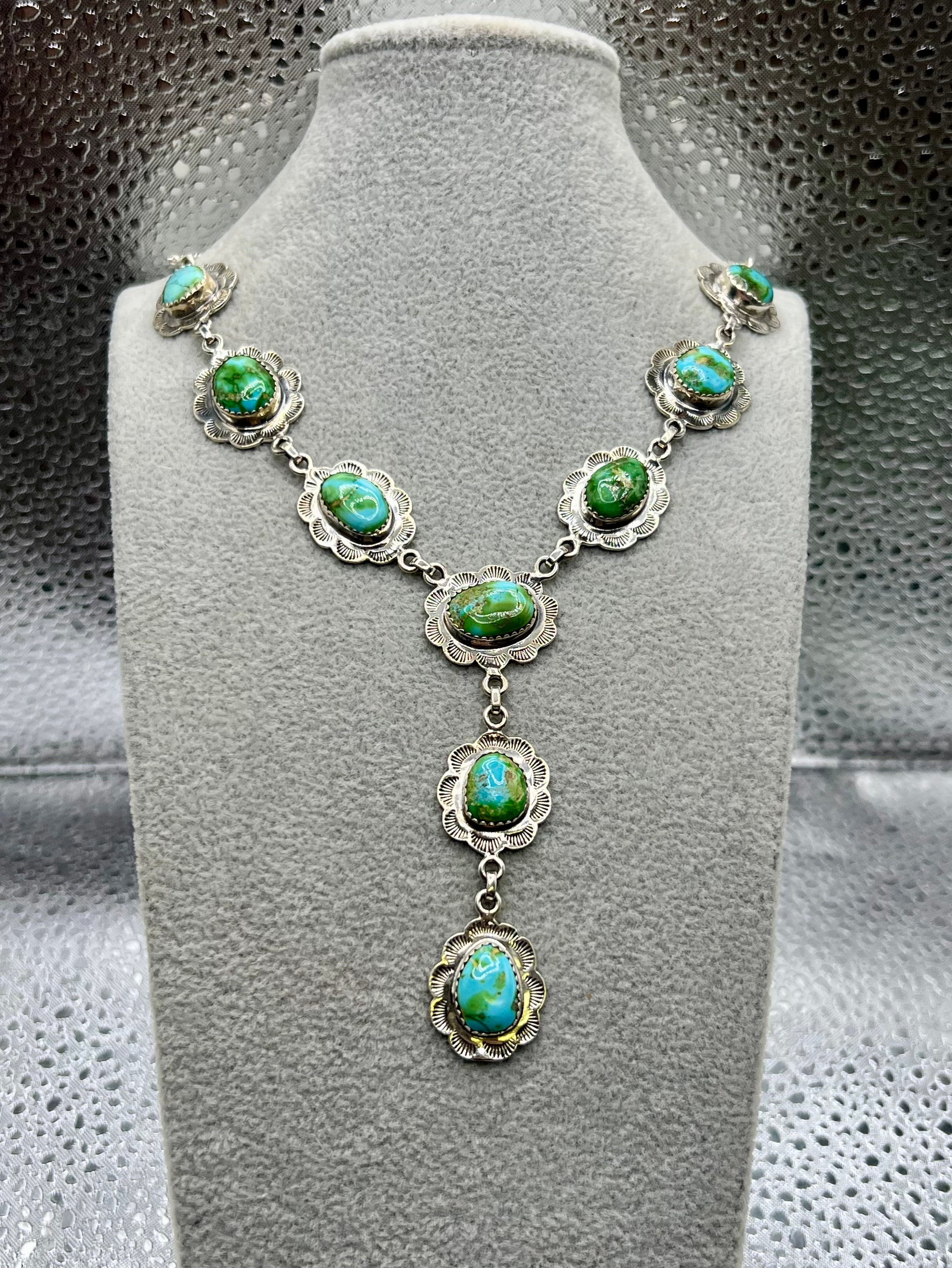 Handmade South Hill Sonoran Turquoise Sterling Silver Necklace