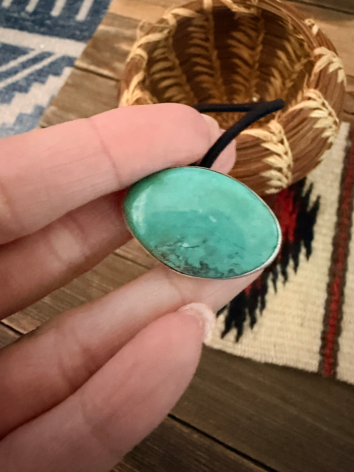 Handcrafted Turquoise & Sterling Silver Hair Tie Charm