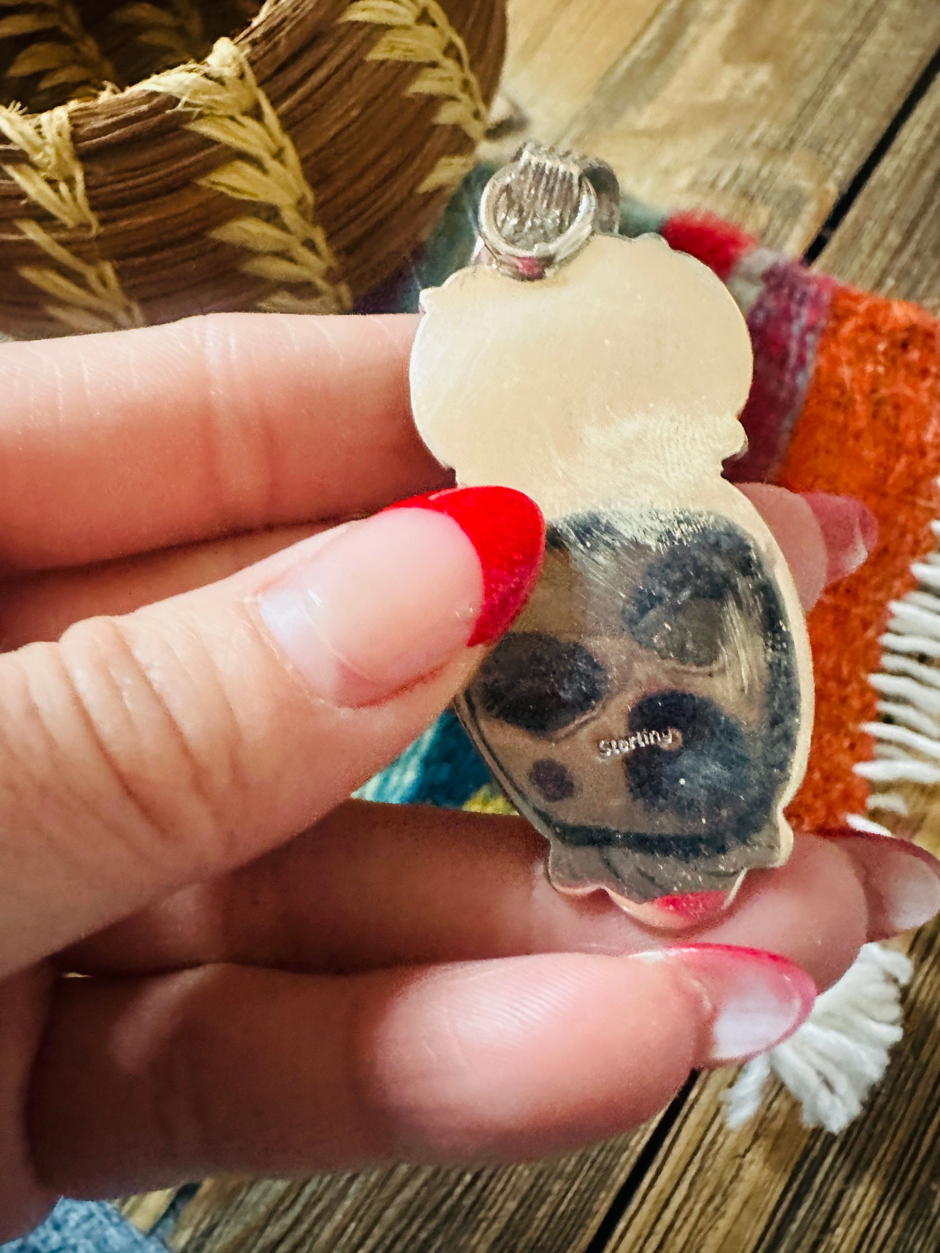 Handcrafted Sterling Silver, Onyx & Turquoise Pendant