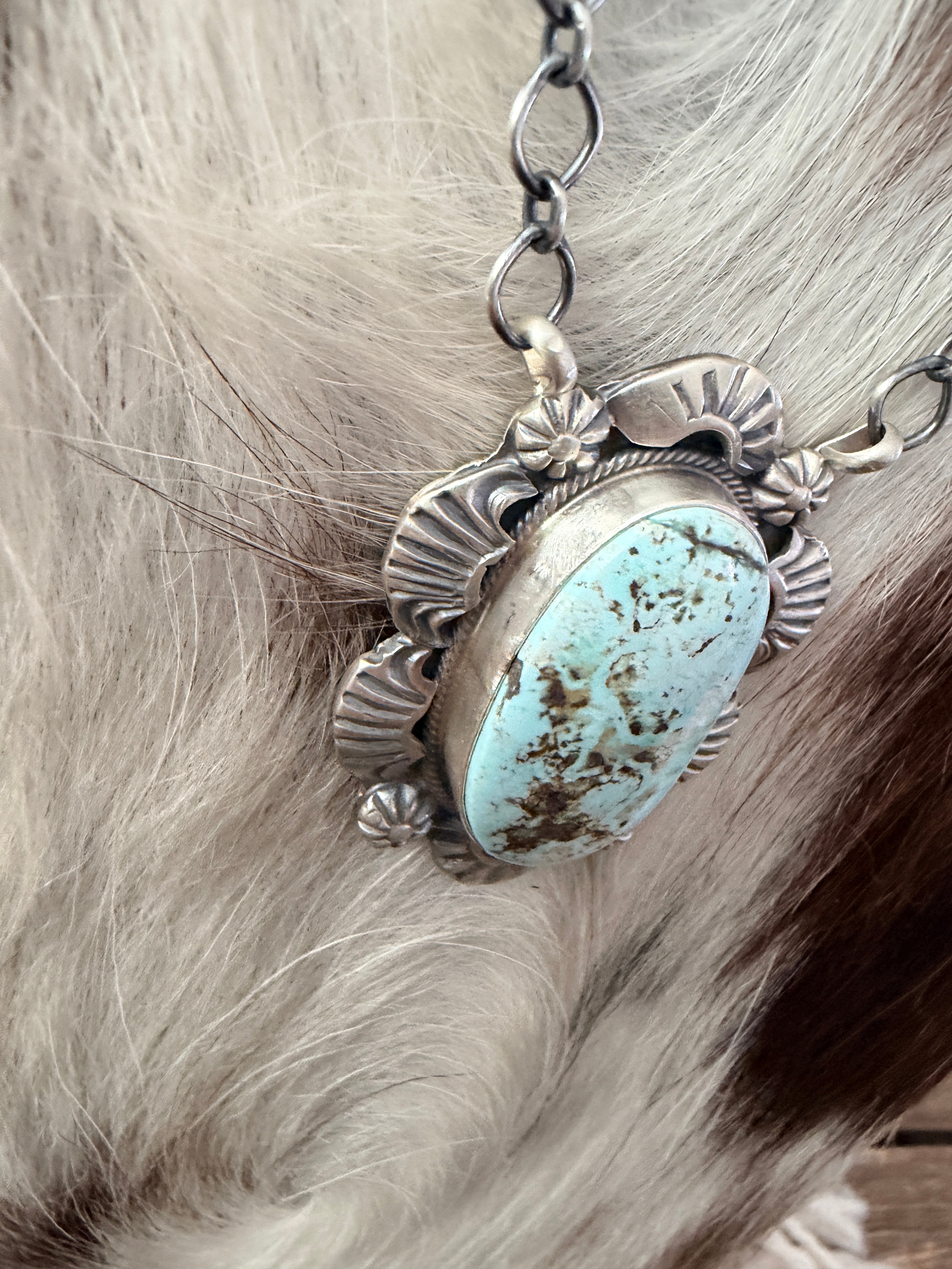 Handcrafted Dry Creek Turquoise & Sterling Silver Necklace