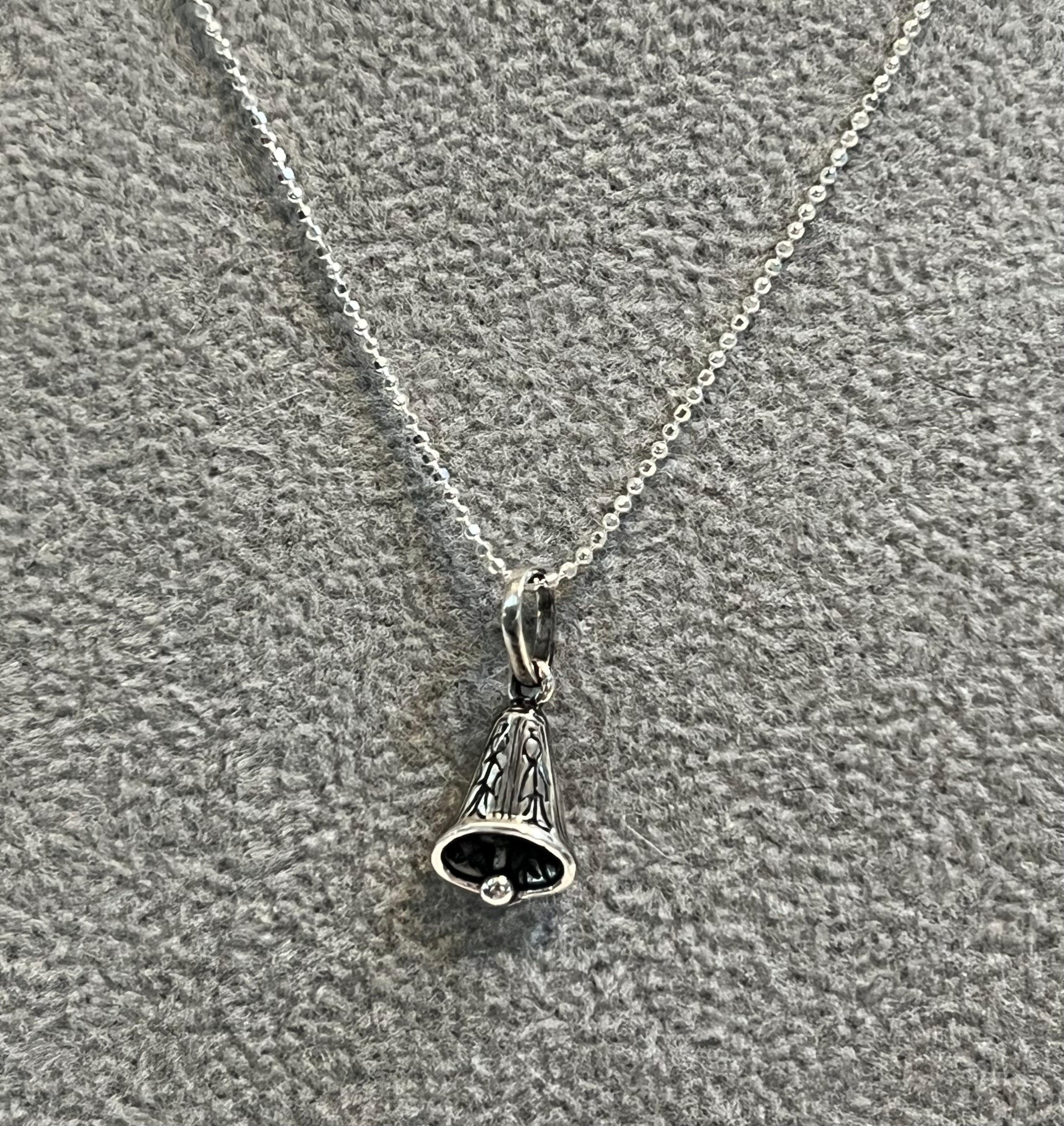 Sterling Silver Christmas Bell Pendant