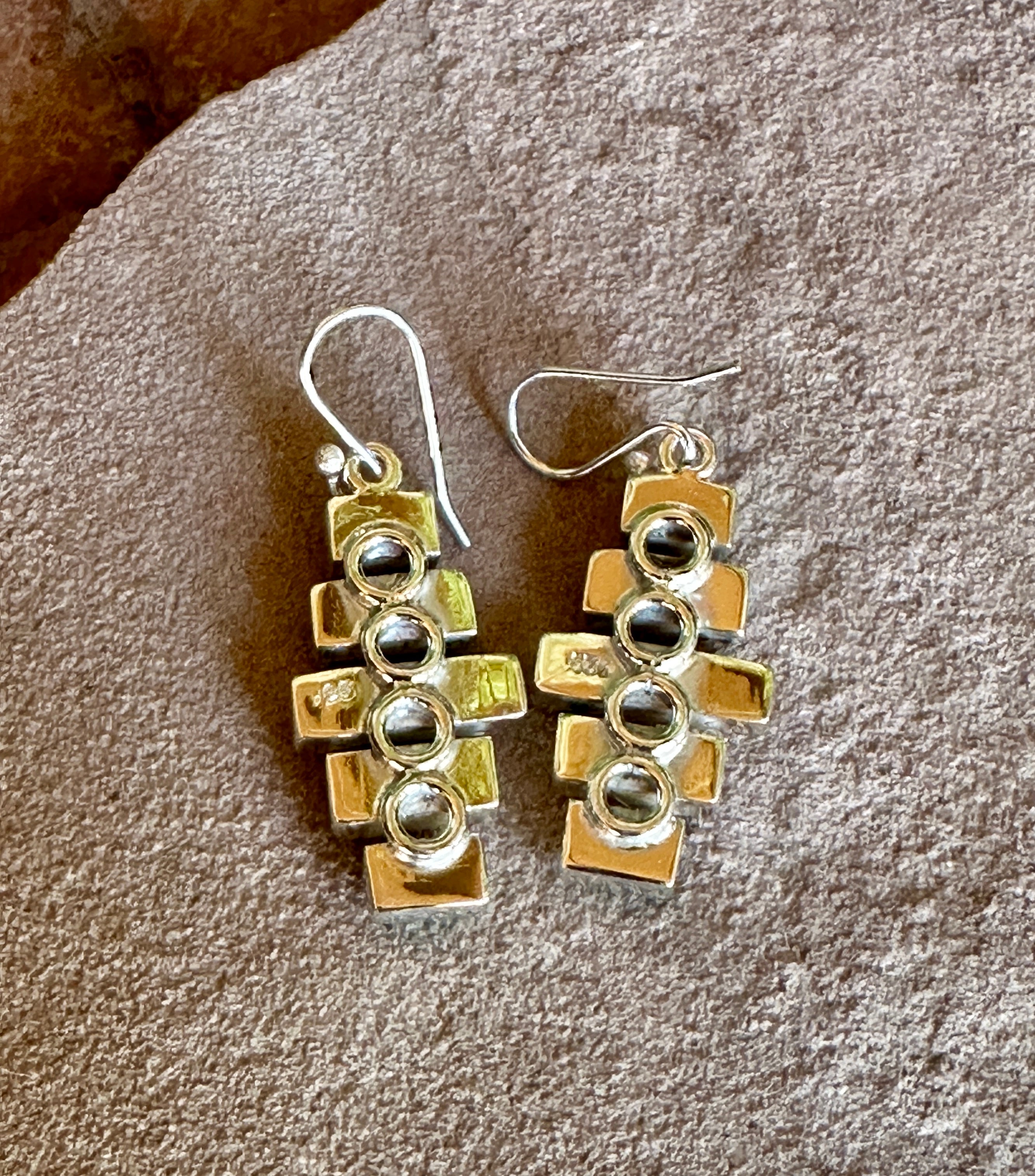 Multistone Stacked Bars Earrings