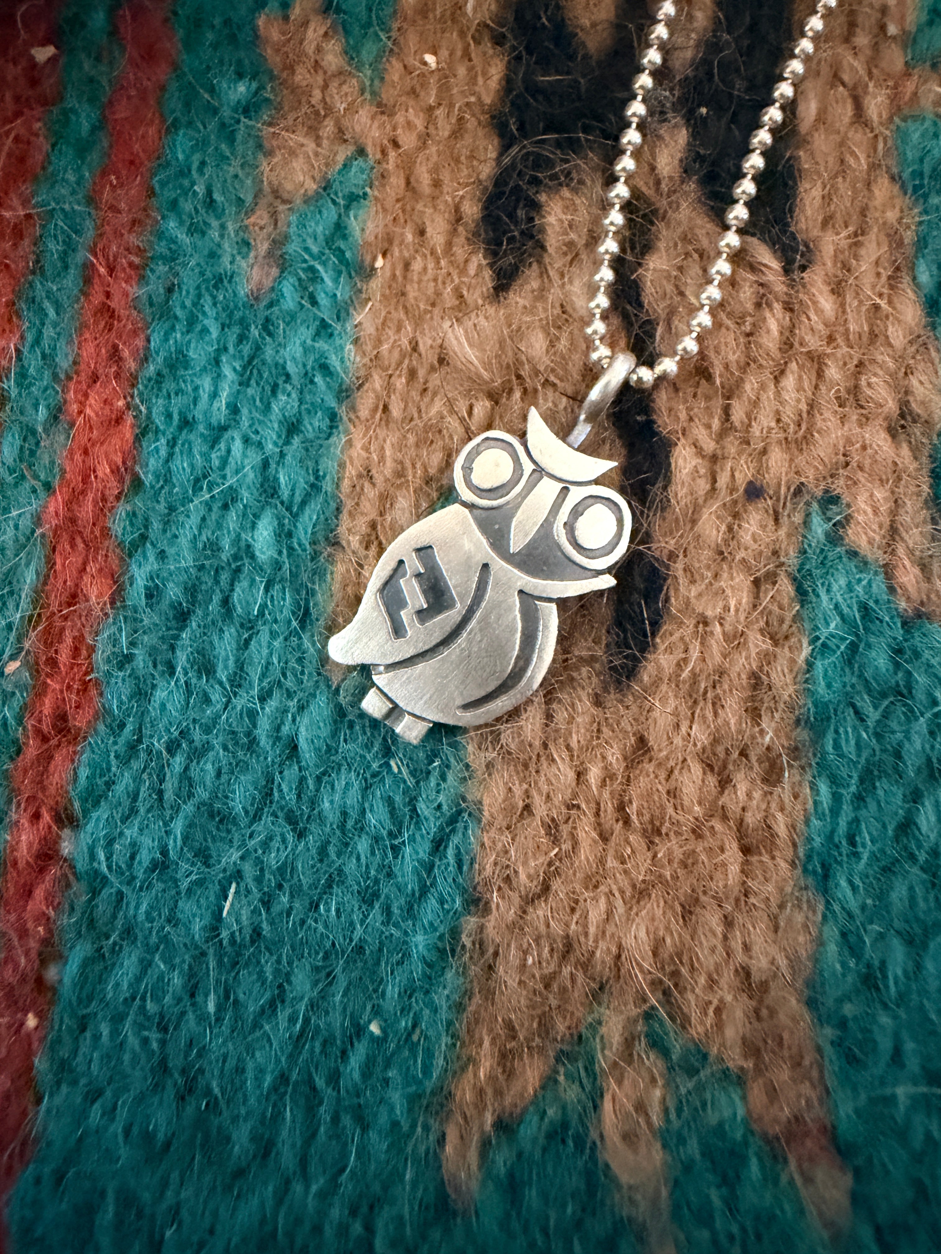 Handcrafted Sterling Silver Owl Pendant