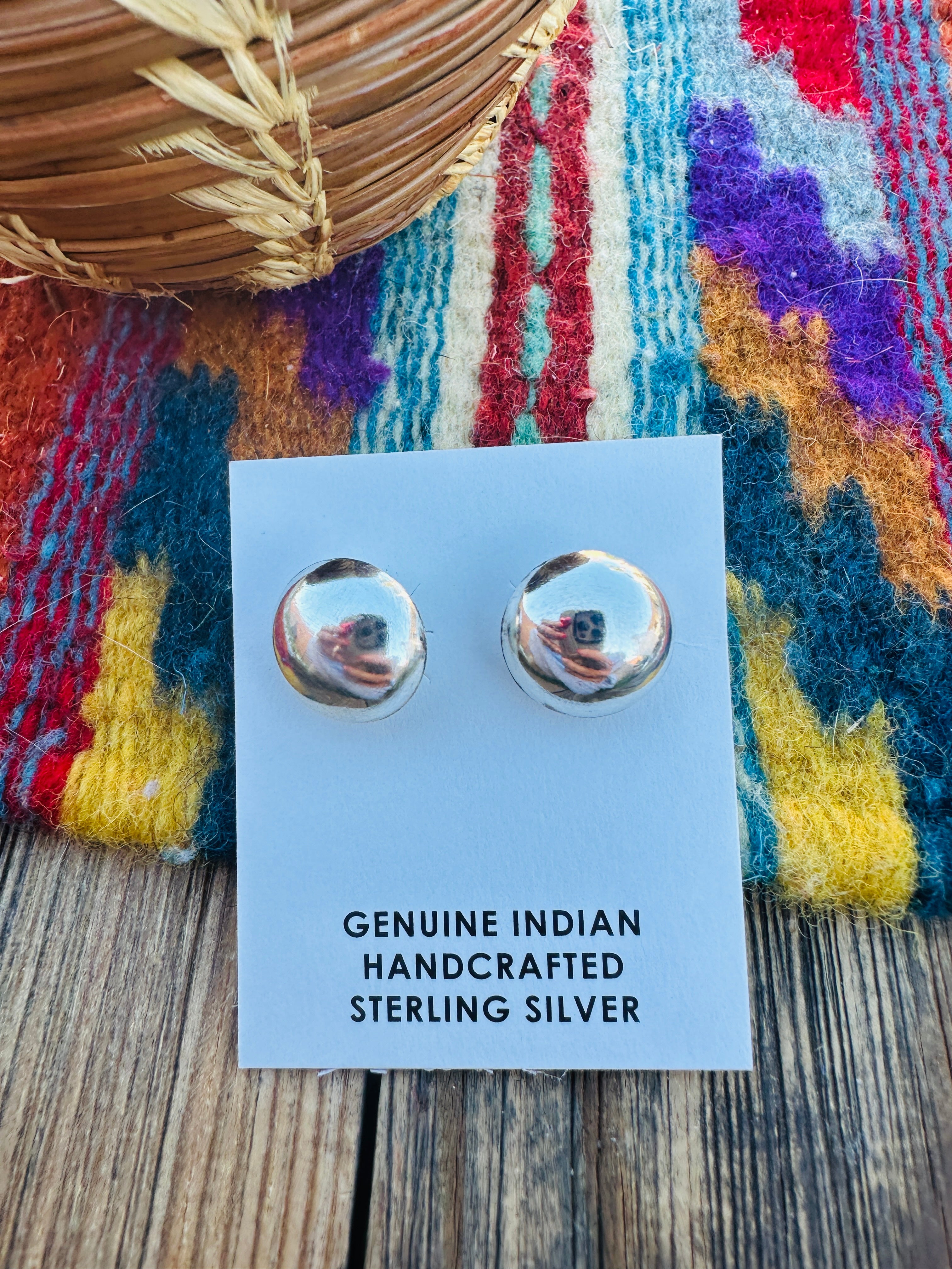 Handcrafted Sterling Silver Pearl Stud Earrings