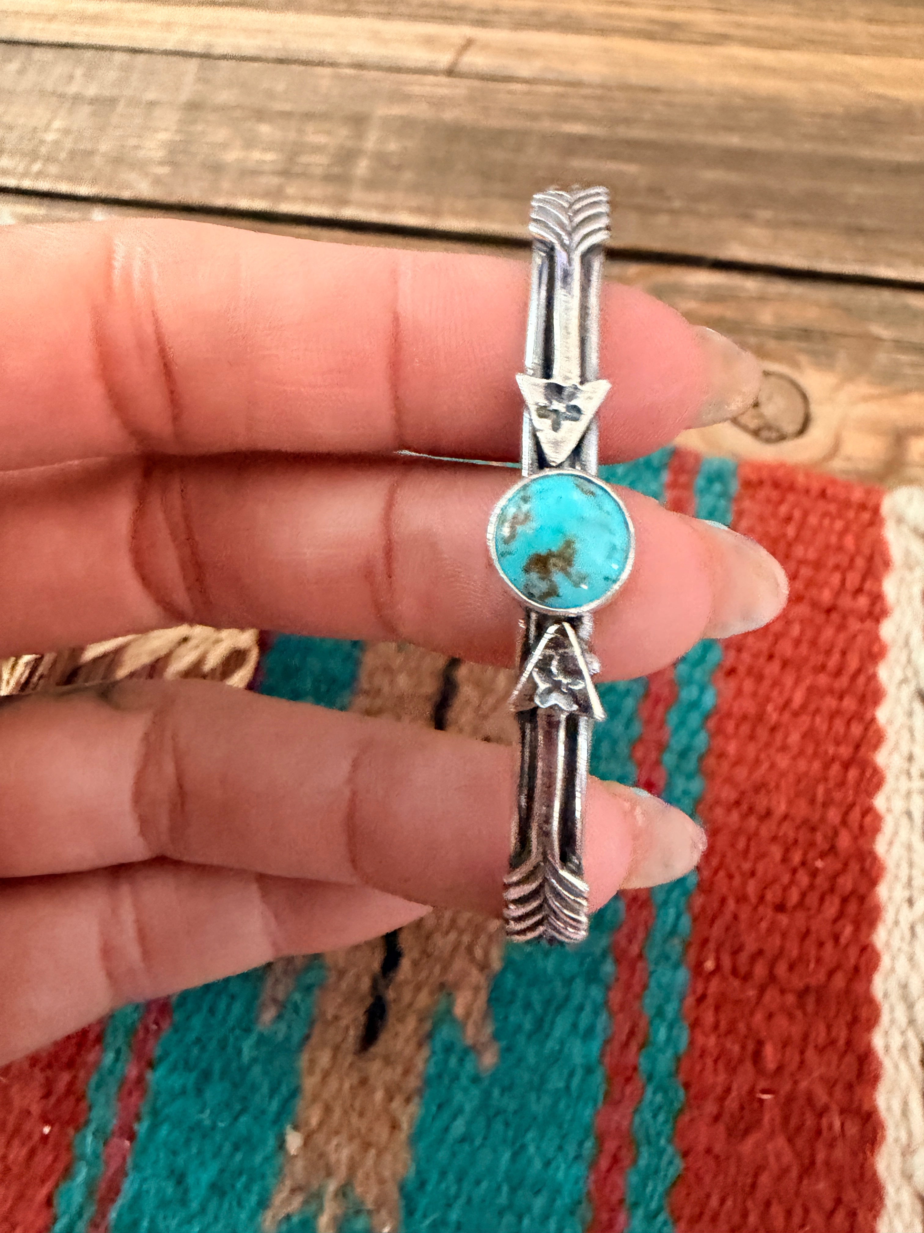 Handcrafted Sterling Silver & Turquoise Arrow Cuff Bracelet