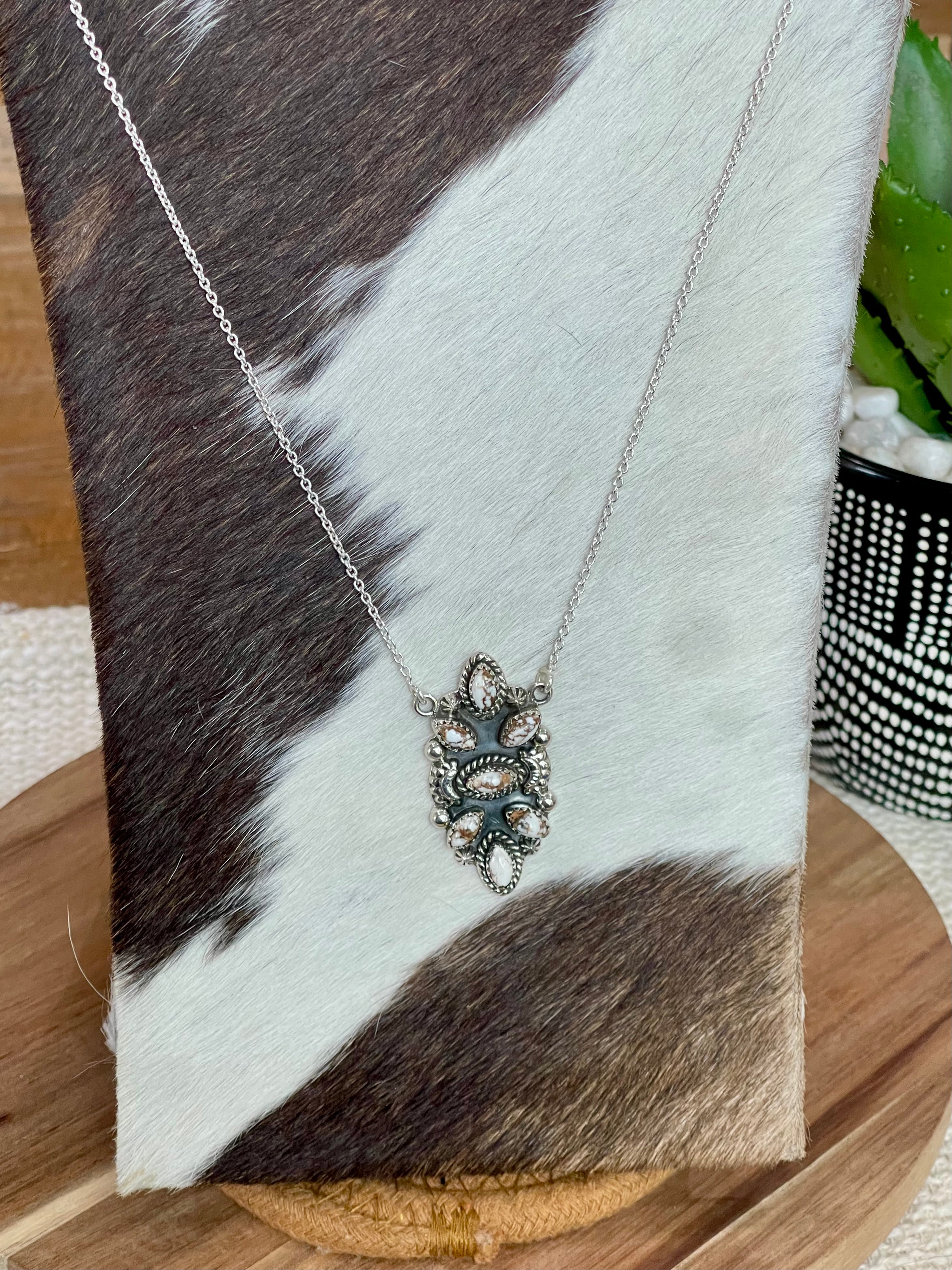 Handcrafted Sterling Silver & Wild Horse Cluster Necklace