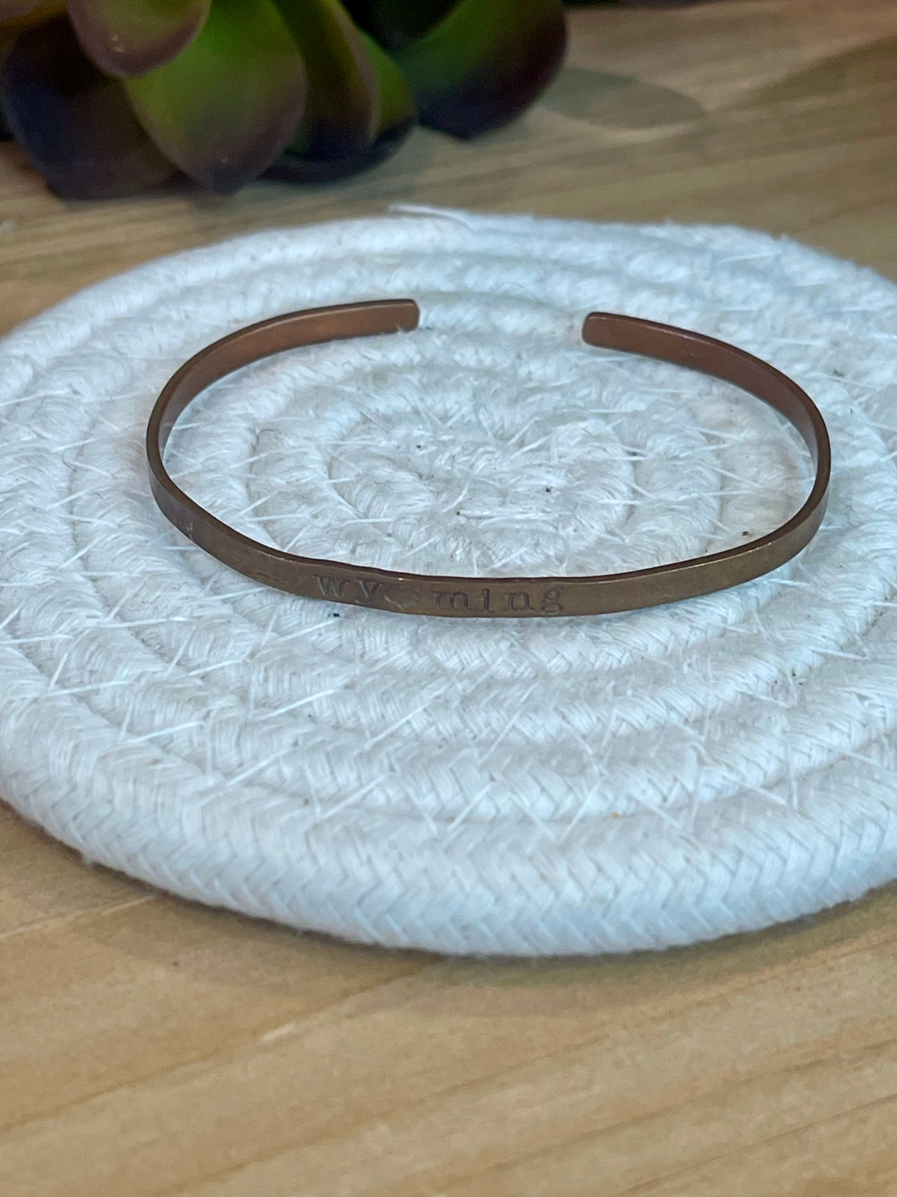 Vintage Handmade Wyoming Copper Cuff