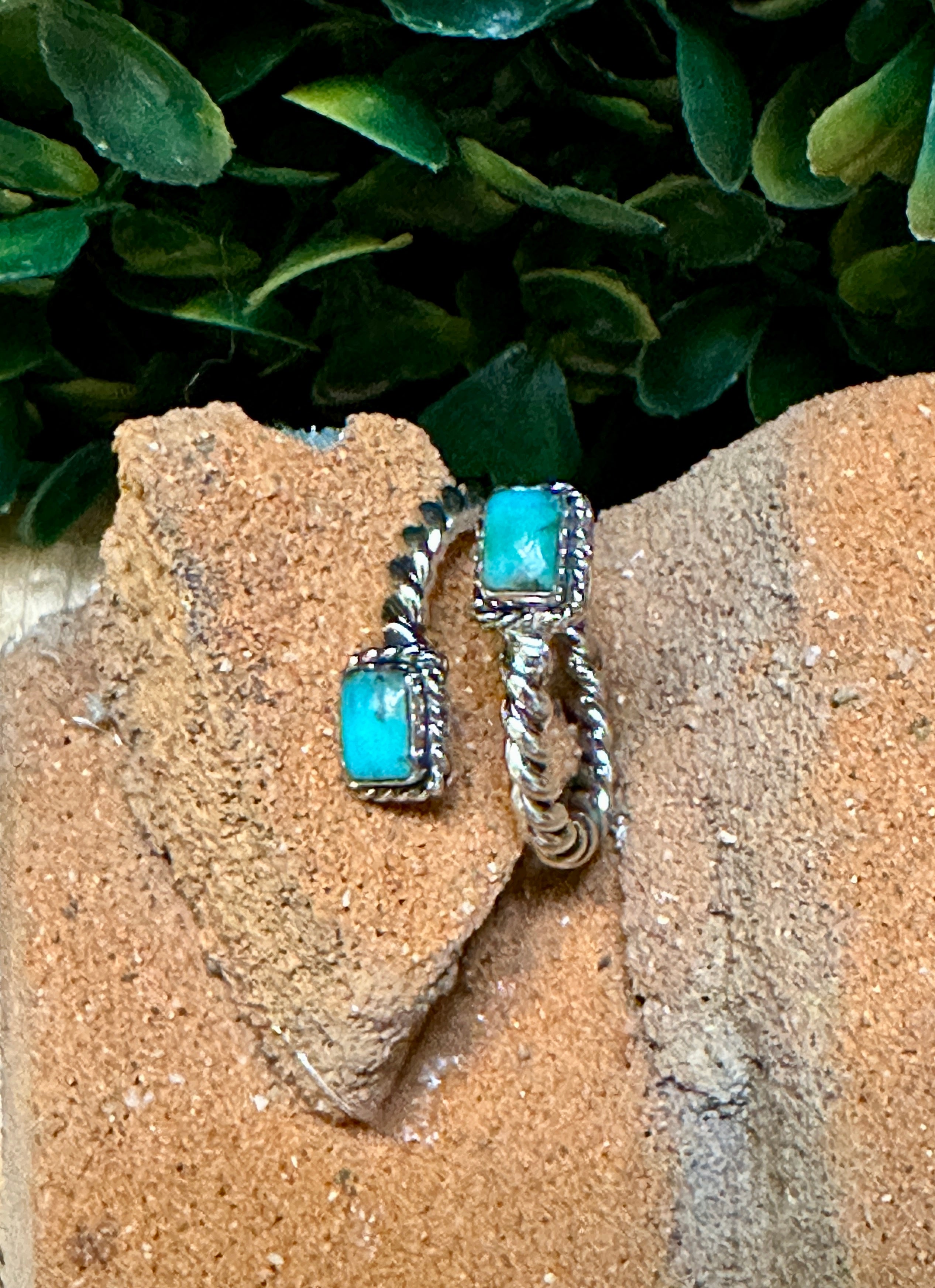 Turquoise 2 Stone Sterling Silver Ring