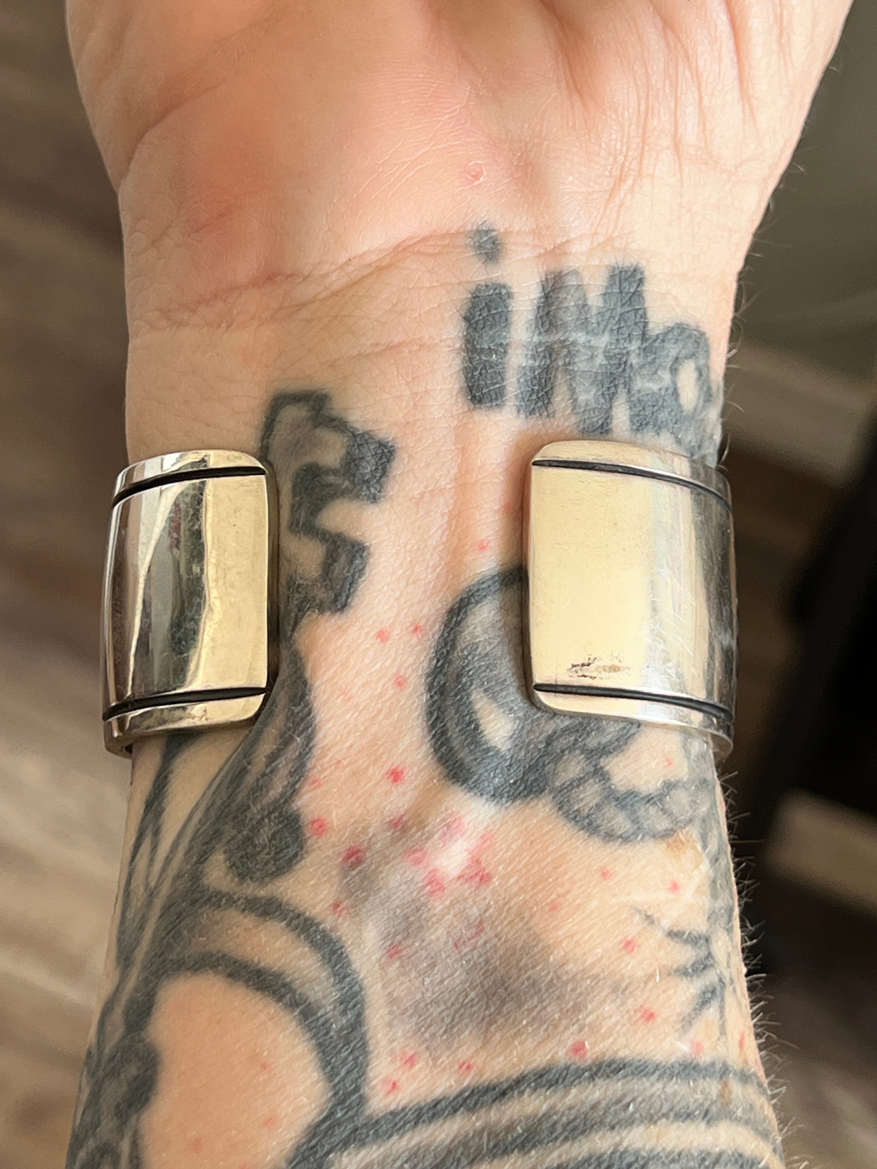 Handcrafted Timmy Earl Yazzie Kilt Design Sterling and Turquoise Cuff