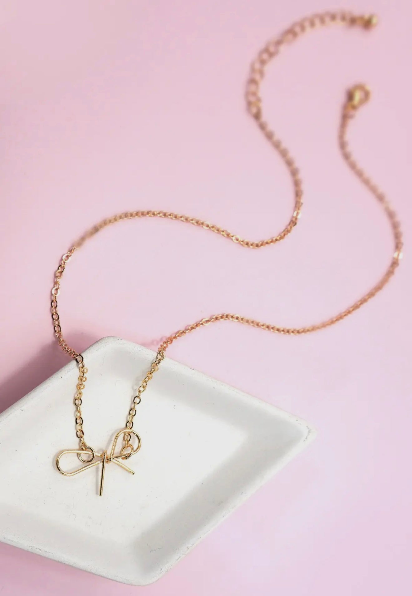 “The Golden Collection” BOW NECKLACE Handmade 18k Gold Plated Necklace