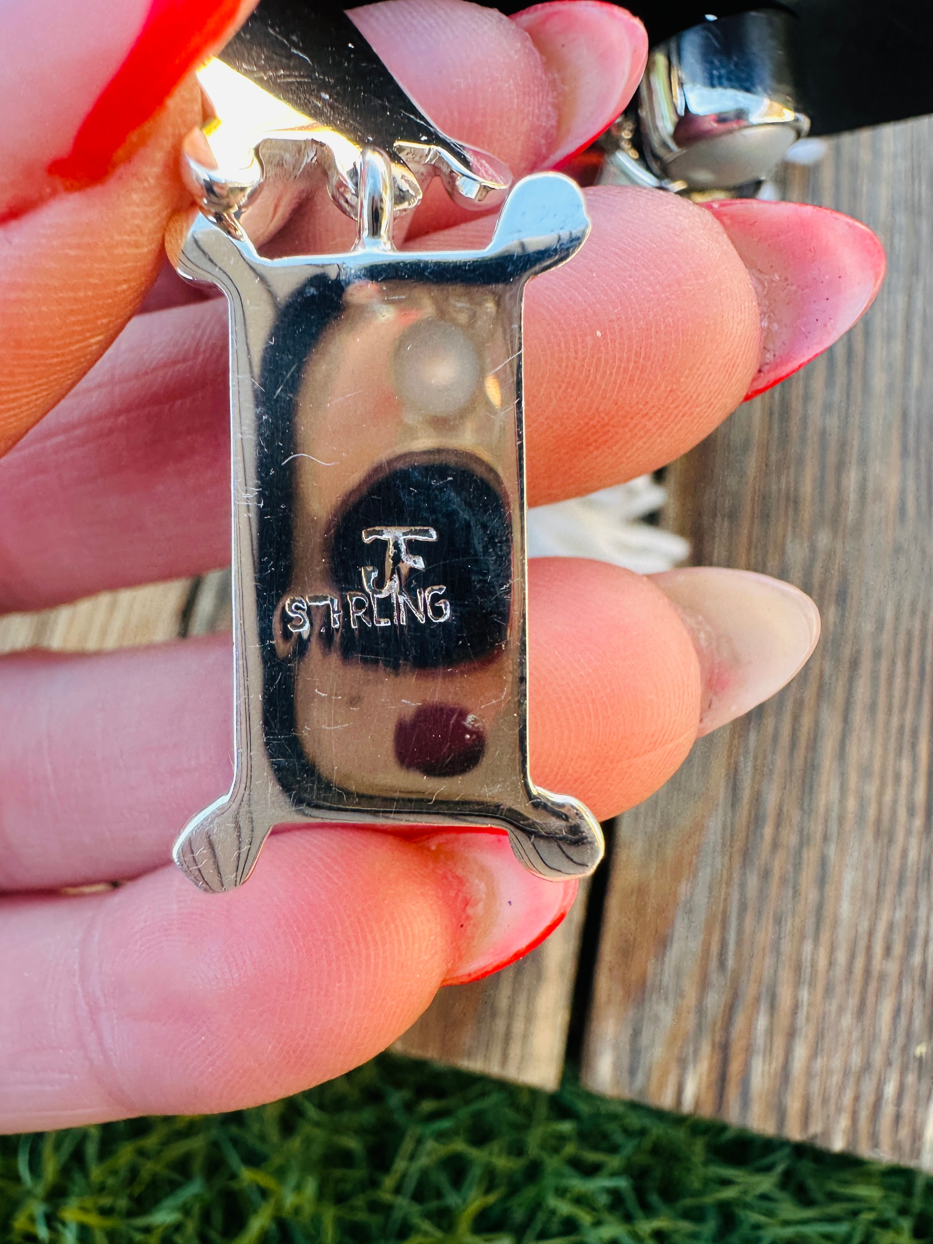 Handcrafted Abalone, Mother of Pearl & Sterling Silver Dangle Earrings by Federico Jimenez