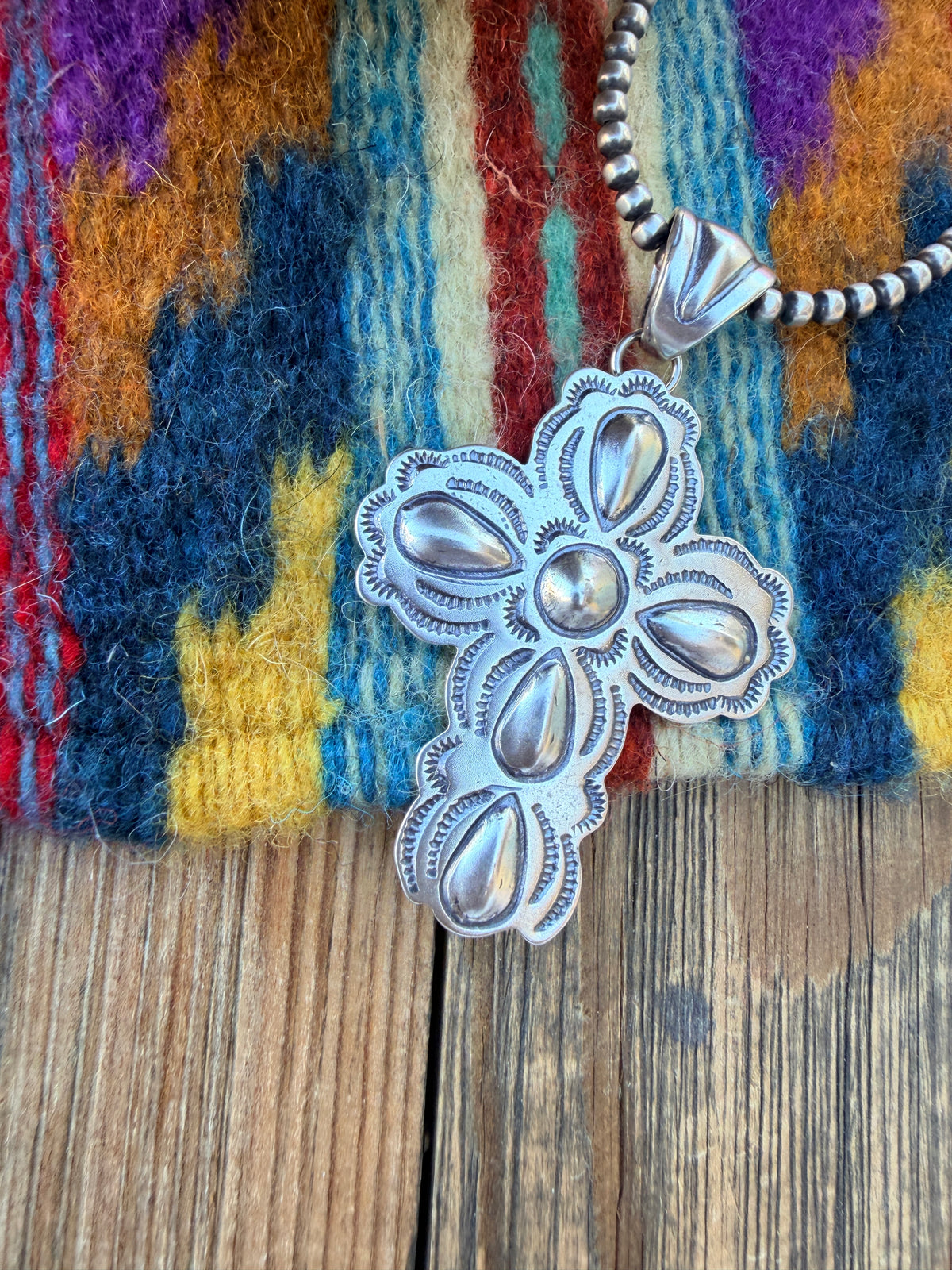 Handcrafted Sterling Silver Cross Pendant by Benson Shorty
