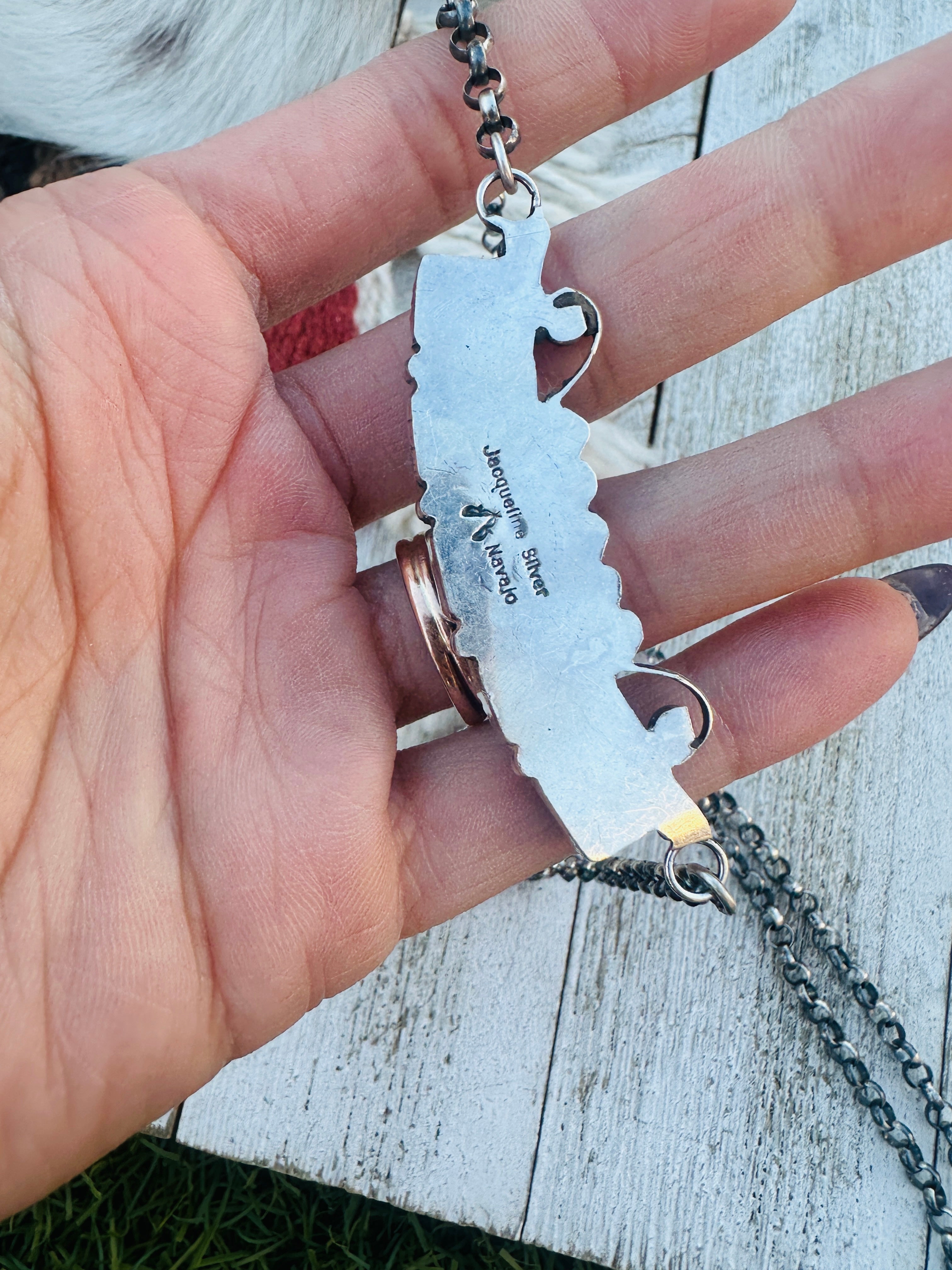 Handcrafted Turquoise & Sterling Silver Necklace by Jacqueline Silver