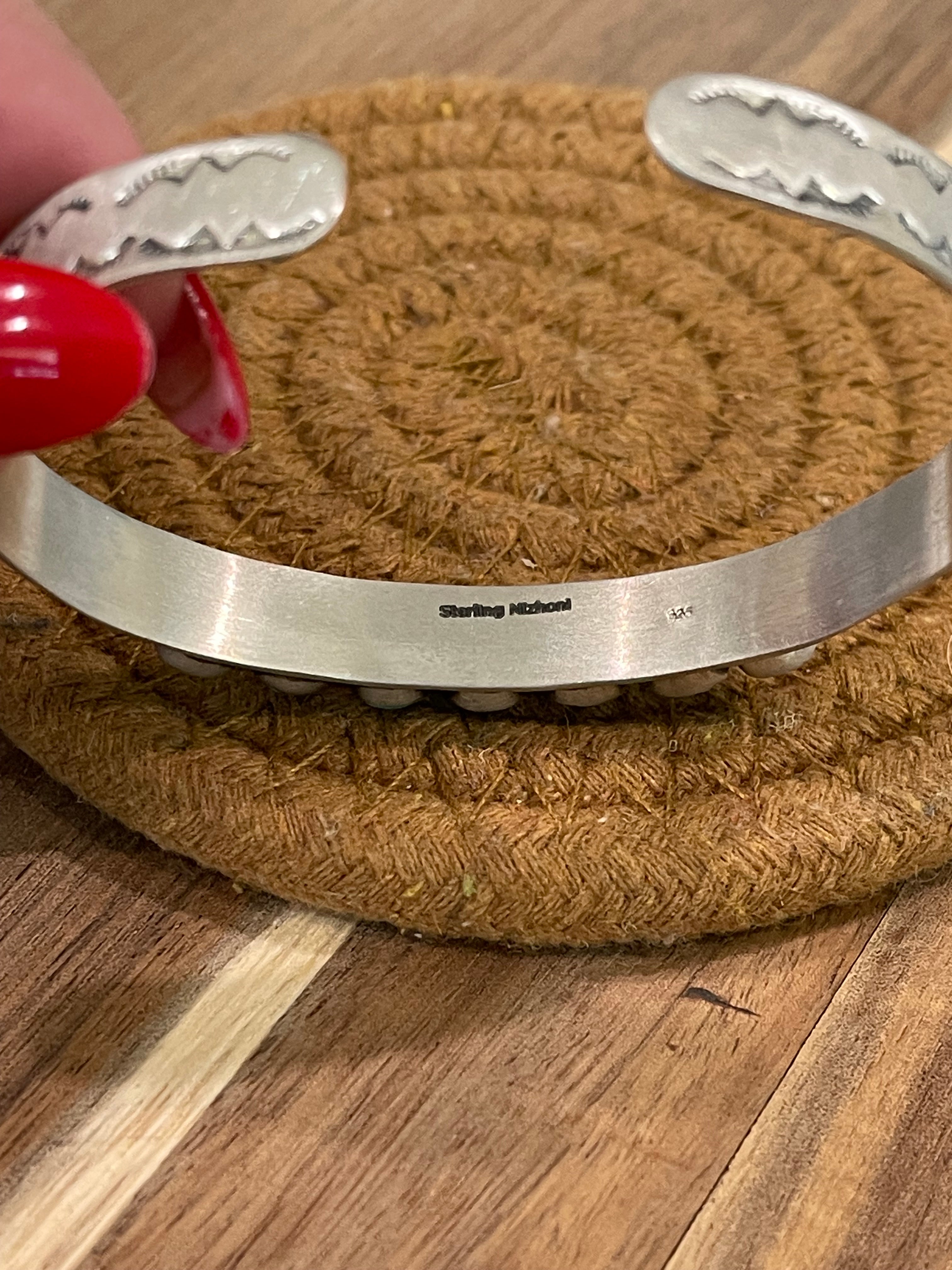 Handmade Sterling Silver & Sonoran Mountain Turquoise 7 Stone Cuff