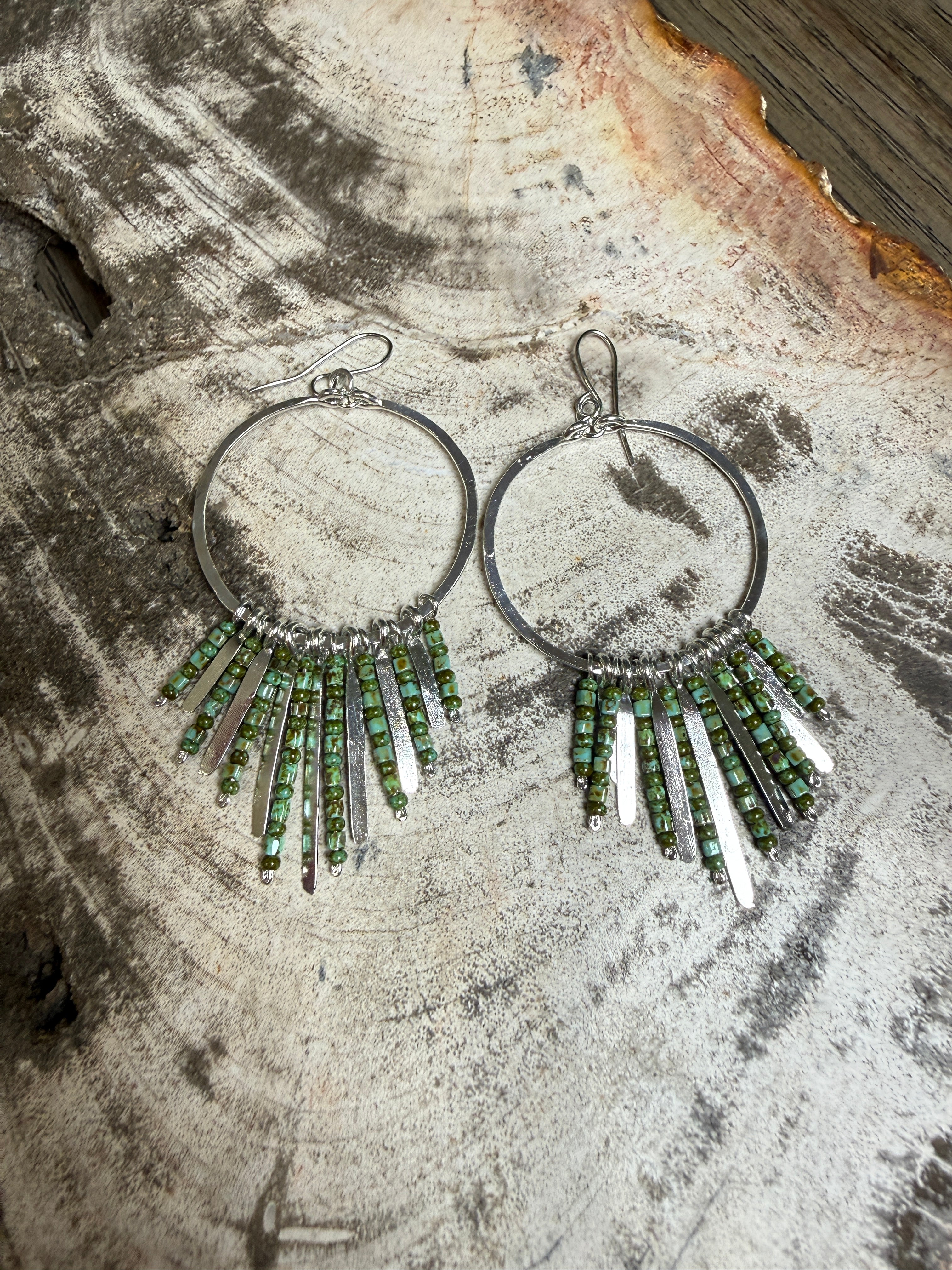 “The Golden Collection” Gypsy Dreams Handmade Turquoise Beaded Earrings