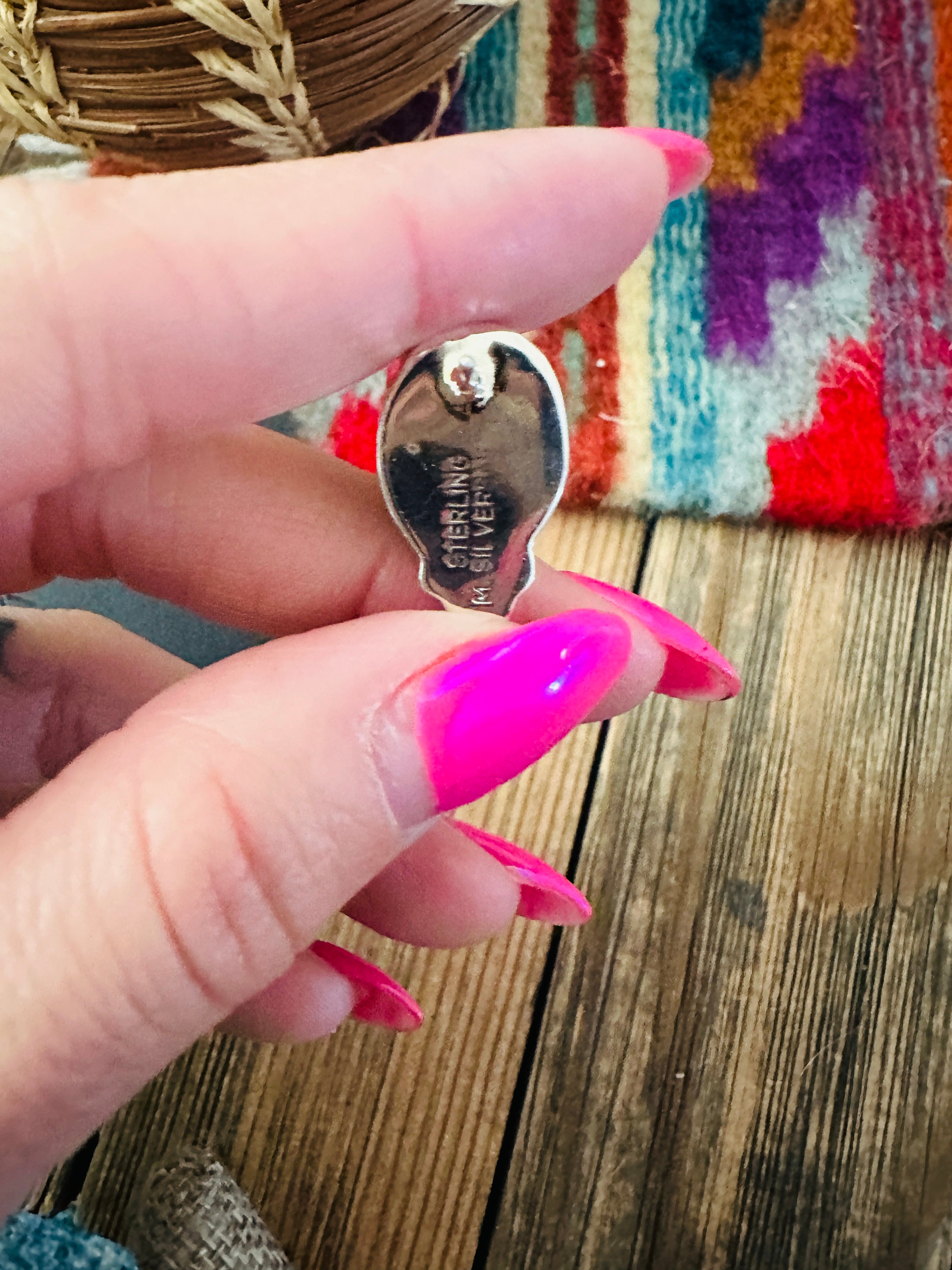 Handcrafted Turquoise & Sterling Silver Post Earrings
